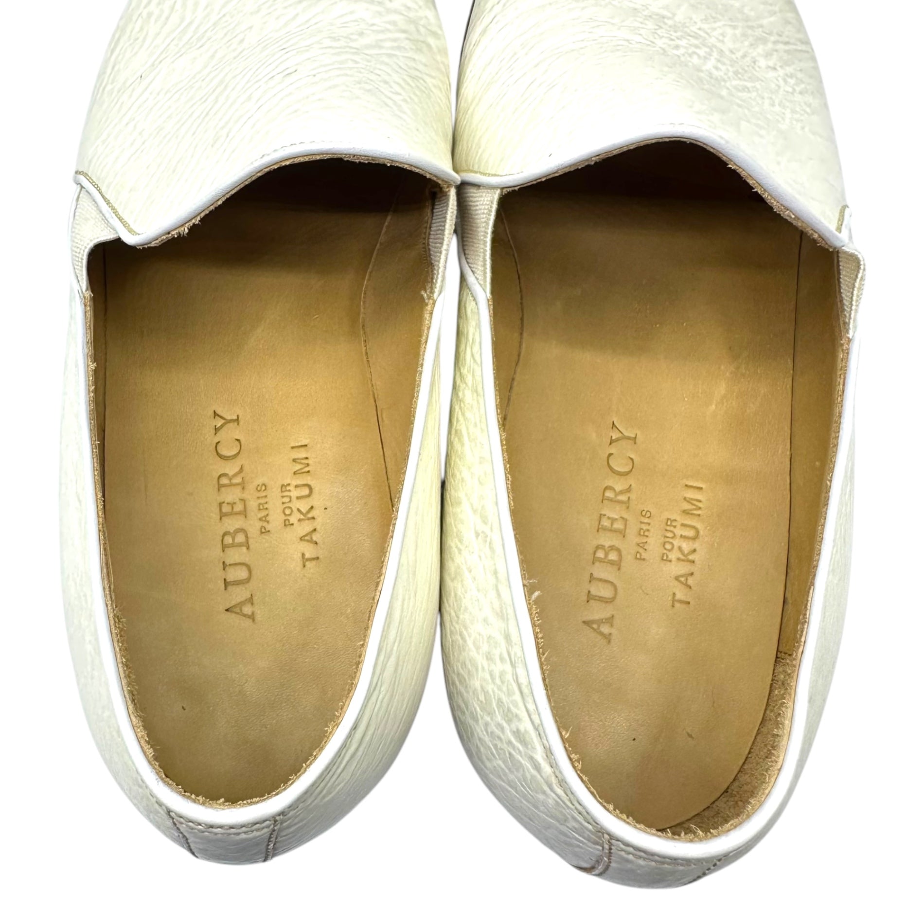 AUBERCY(オーベルシー) Shark Skin Vamp Leather Shoes シャーク スキン バンプ レザー シューズ 8(28cm程度) ホワイト 鮫皮 箱付