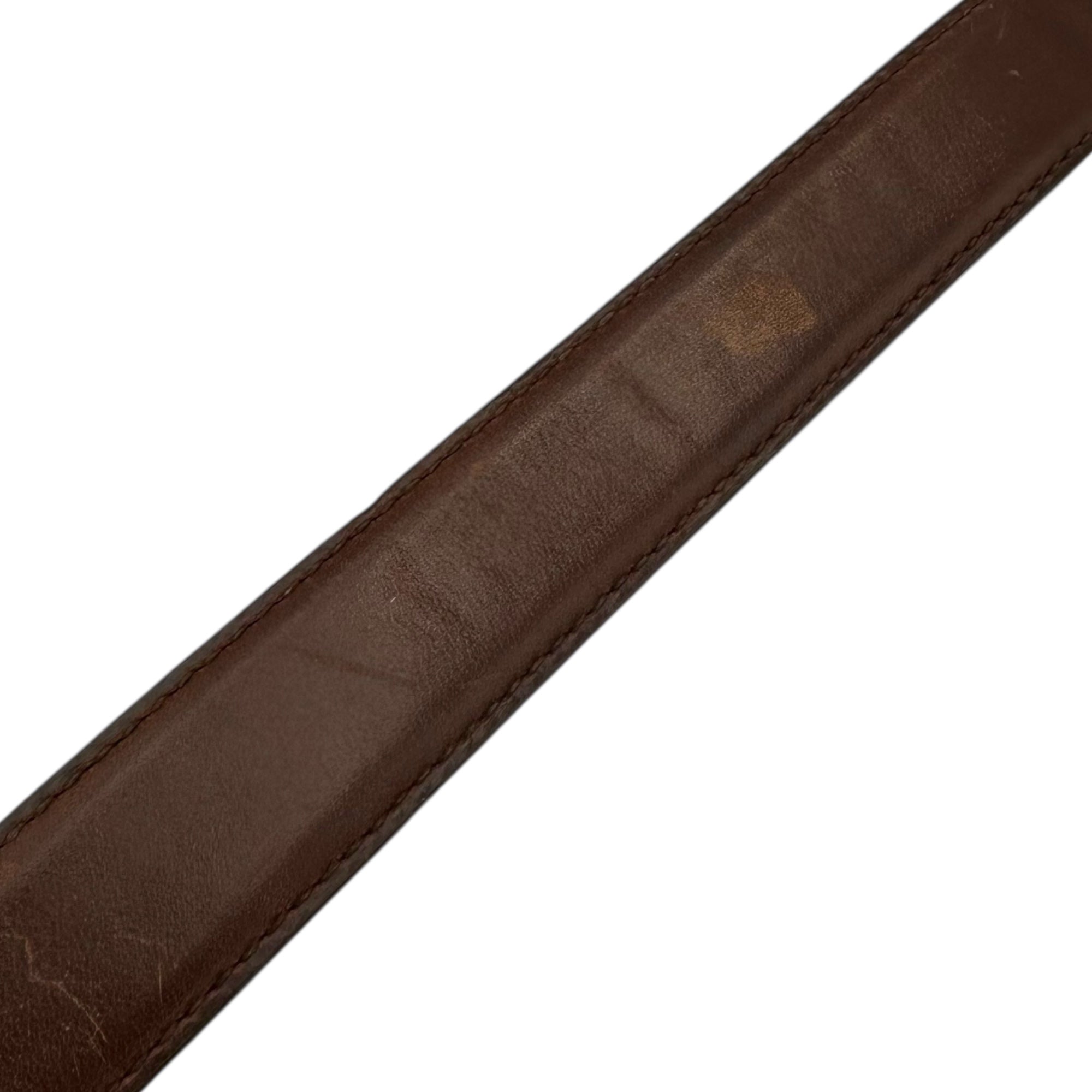 LANDS' END(ランズエンド) USA made Western Leather Belt ウエスタン レザー ベルト 32/80 ブラウン USA製