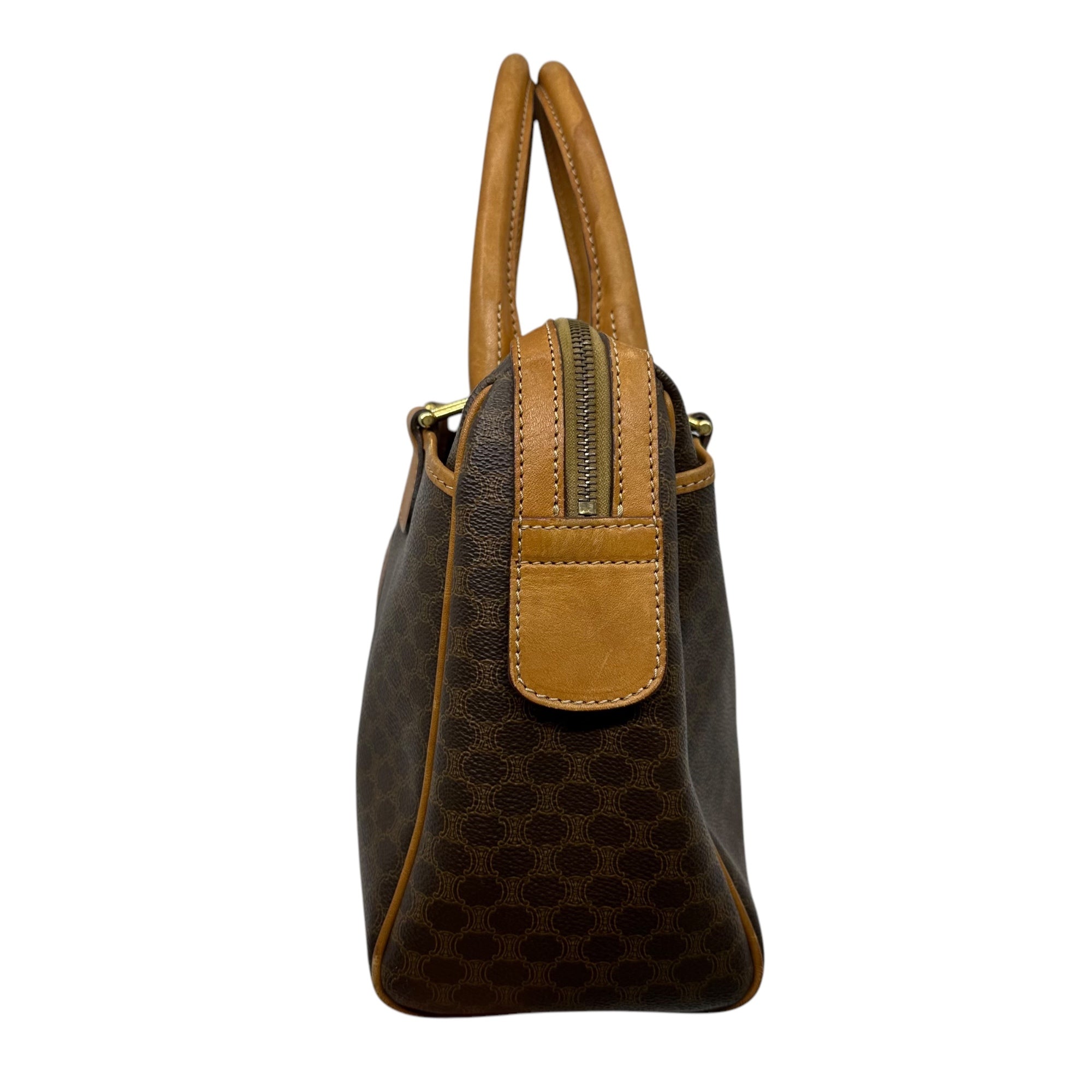 CELINE(セリーヌ) vintage macadam hand bag ヴィンテージ マカダム柄 ハンド バッグ M91 ブラウン OLD ロゴ