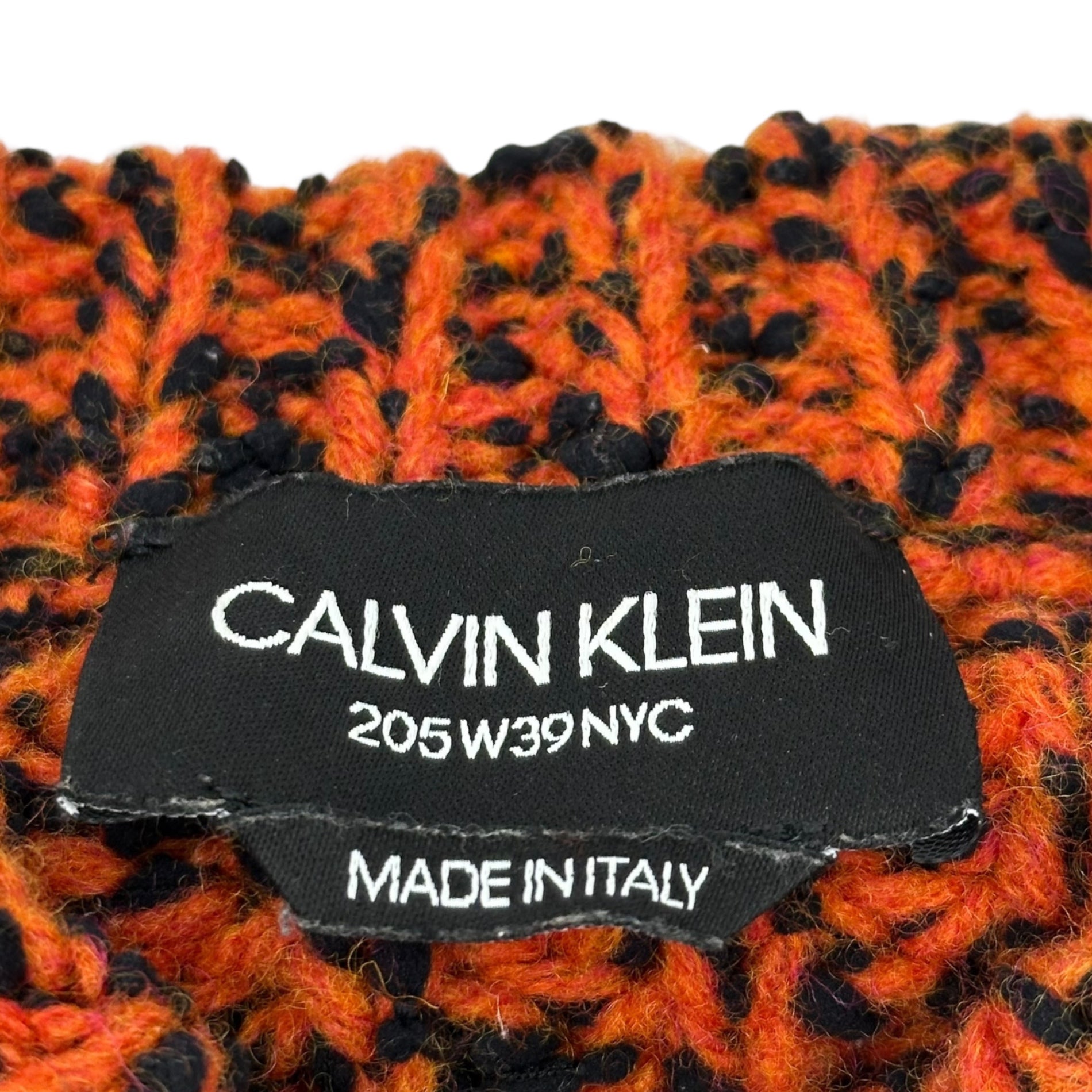 CALVIN KLEIN 205W39NYC(カルバンクライン) Low-gauge wool knit ローゲージ ウール ニット 74MKTA98 XS オレンジ ラフシモンズ期