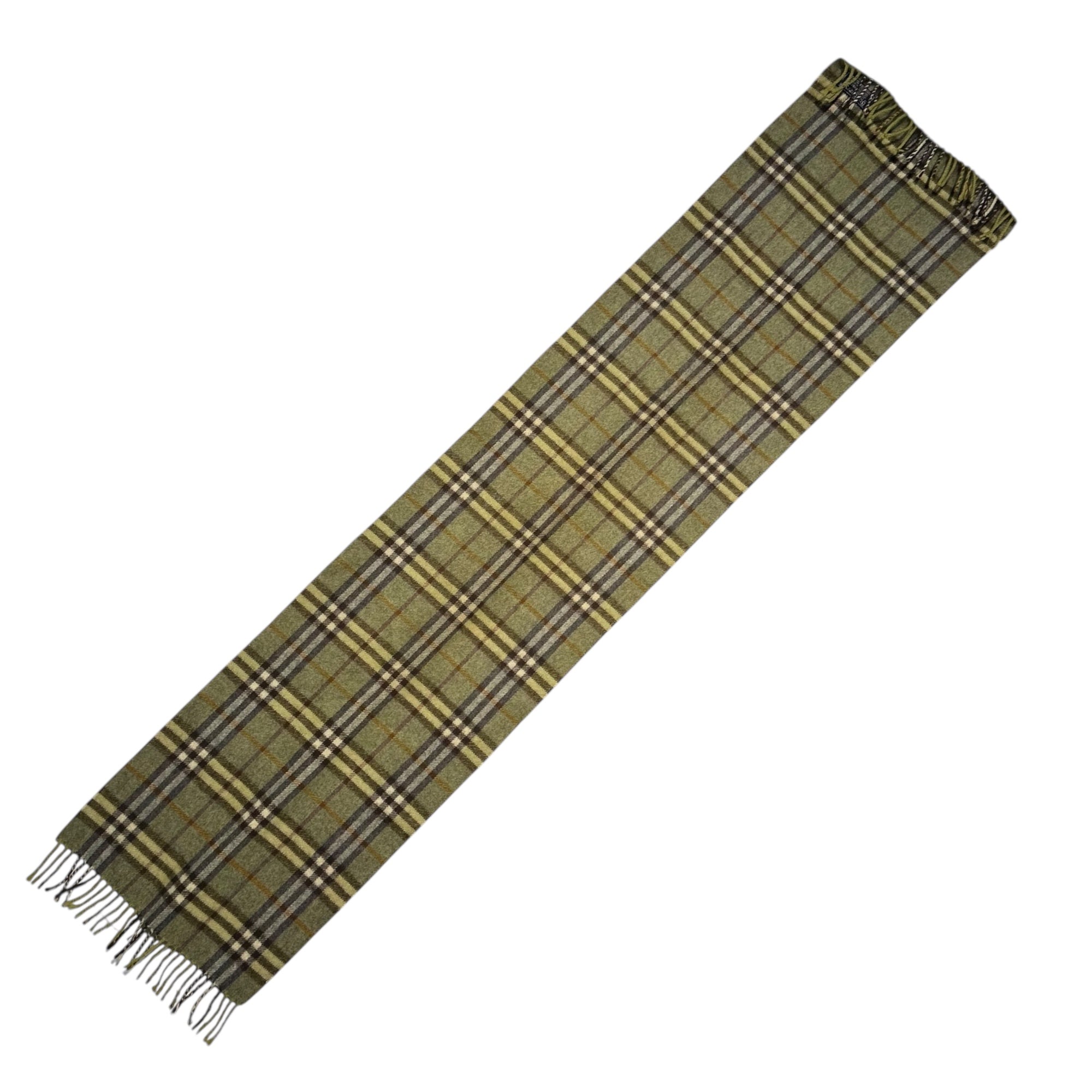 Burberry’s(バーバリーズ) UK made 100% Cashmere Nova Check Scarf カシミア 100% ノバ チェック マフラー イエロー×グレー ヴィンテージ イングランド製