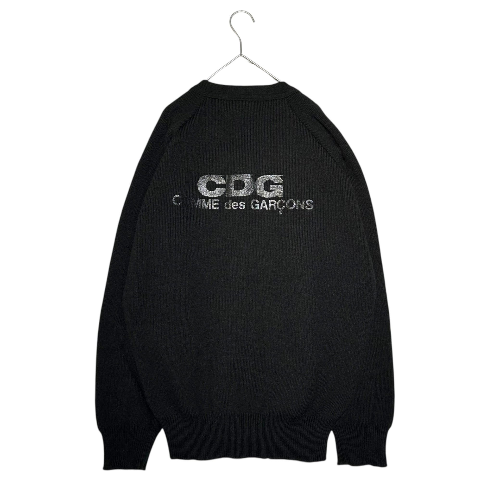 COMME des GARCONS CDG (コムデギャルソンシーディージー) 24AW Back Logo Ribbed Knit Cardigan バック ロゴ リブニット カーディガン SZ-N010 XL ブラック AD2024
