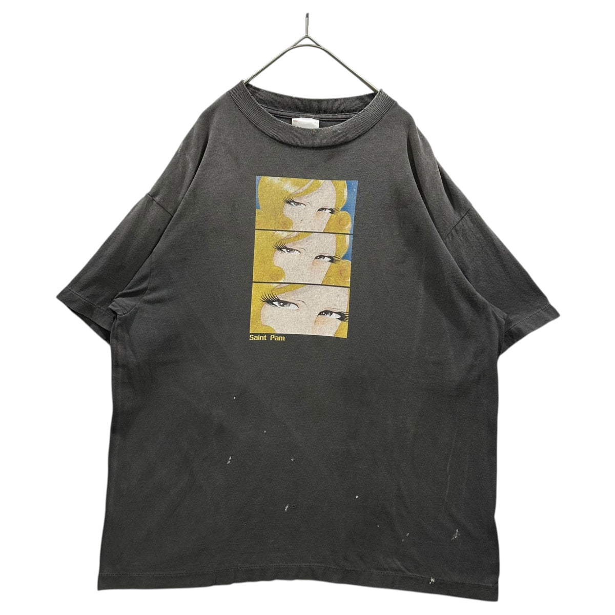 SAINT MICHAEL(セントマイケル) 2025SS PM_SS Tee Saint Pam セント パム プリント Tシャツ SN-HR8-0000 M ブラック×イエロー