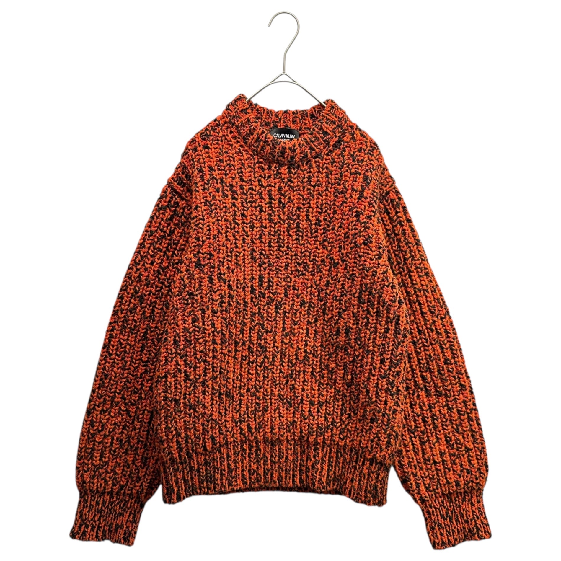 CALVIN KLEIN 205W39NYC(カルバンクライン) Low-gauge wool knit ローゲージ ウール ニット 74MKTA98 XS オレンジ ラフシモンズ期