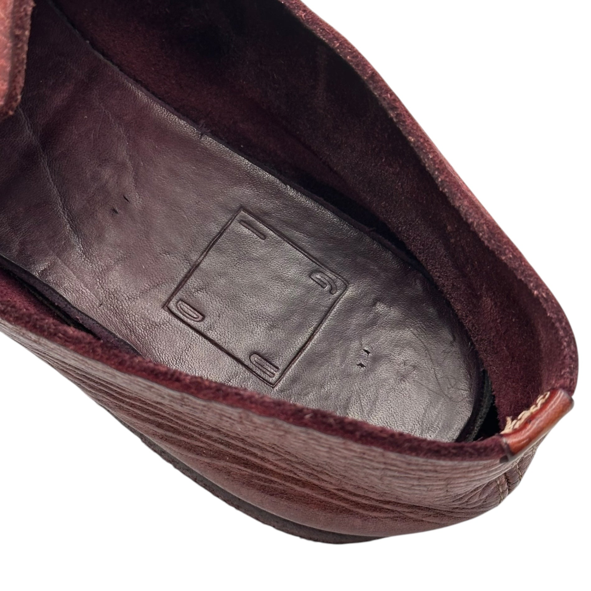 GUIDI(グイディ) CALF FULL GRAIN SLIP ON カーフ フル グレイン スリッポン UNLINED / CV19T 41 1/2(26.5cm程度) ボルドー レザー シューズ 革靴 ローファー
