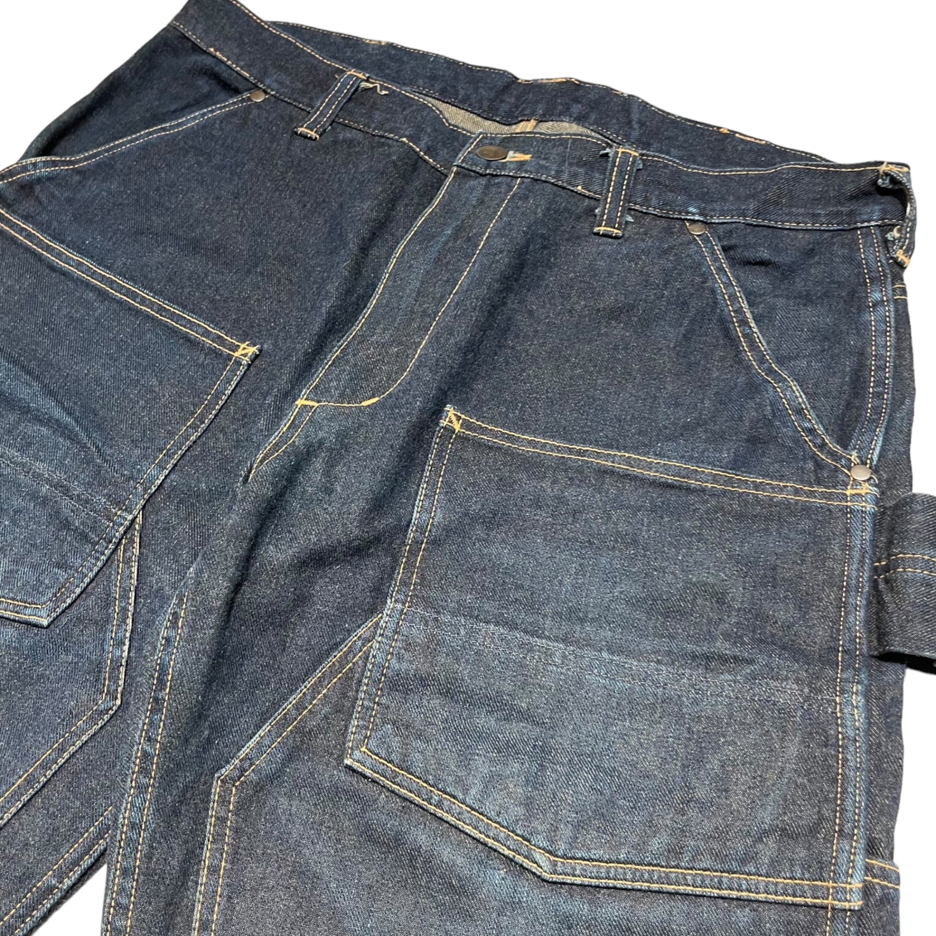 A BATHING APE(アベイシングエイプ) 00's Double knee denim painter pants ダブルニー ポケット デニム ペインター パンツ L インディゴ Y2K