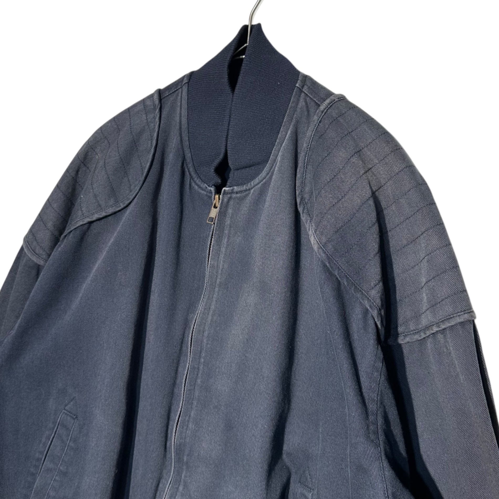 i.s. ISSEY MIYAKE(アイエス イッセイミヤケ) 80's Vintage bomber jacket designed by Tsumori Chisato 80年代 ツモリチサトデザイン ヴィンテージ ボンバー ジャケット RG33397 9(M程度) ネイビー モノクロロゴ 少数生産 稀少品 イッセイミヤケインターナショナル