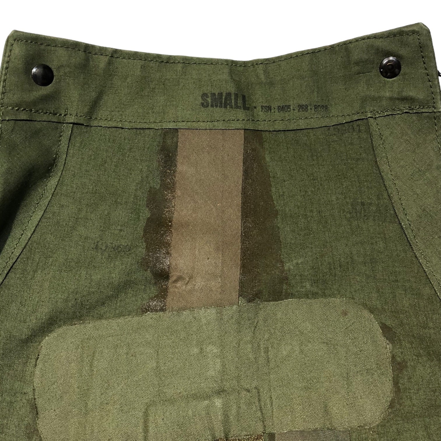 US NAVY(アメリカ海軍) 60's OVERALLS WET WEATHER ウェット ウェザー オーバーオール 8405-268-8038 SMALL カーキ 60年代 USN パンツ ヴィンテージ デッキクルーCONMAR アルミジップ