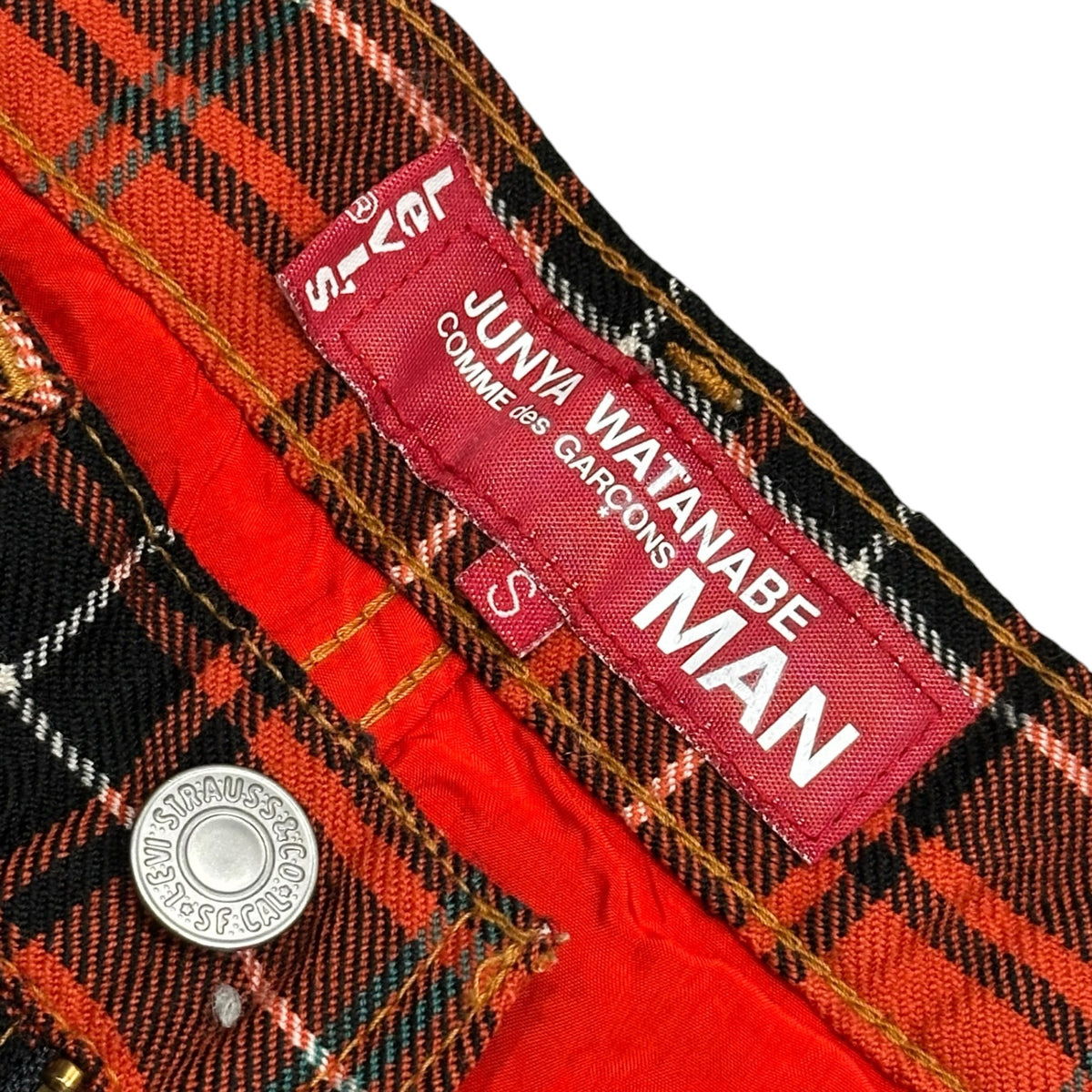 COMME des GARCONS JUNYA WATANABE MAN(コムデギャルソンジュンヤワタナベマン) 2002AW Levi's Collaboration Tartan-Check Wool Slim Pants リーバイス コラボ タータン チェック ウール スリム パンツ WG-P028 S レッド×ブラック AD2002 00s アーカイブ