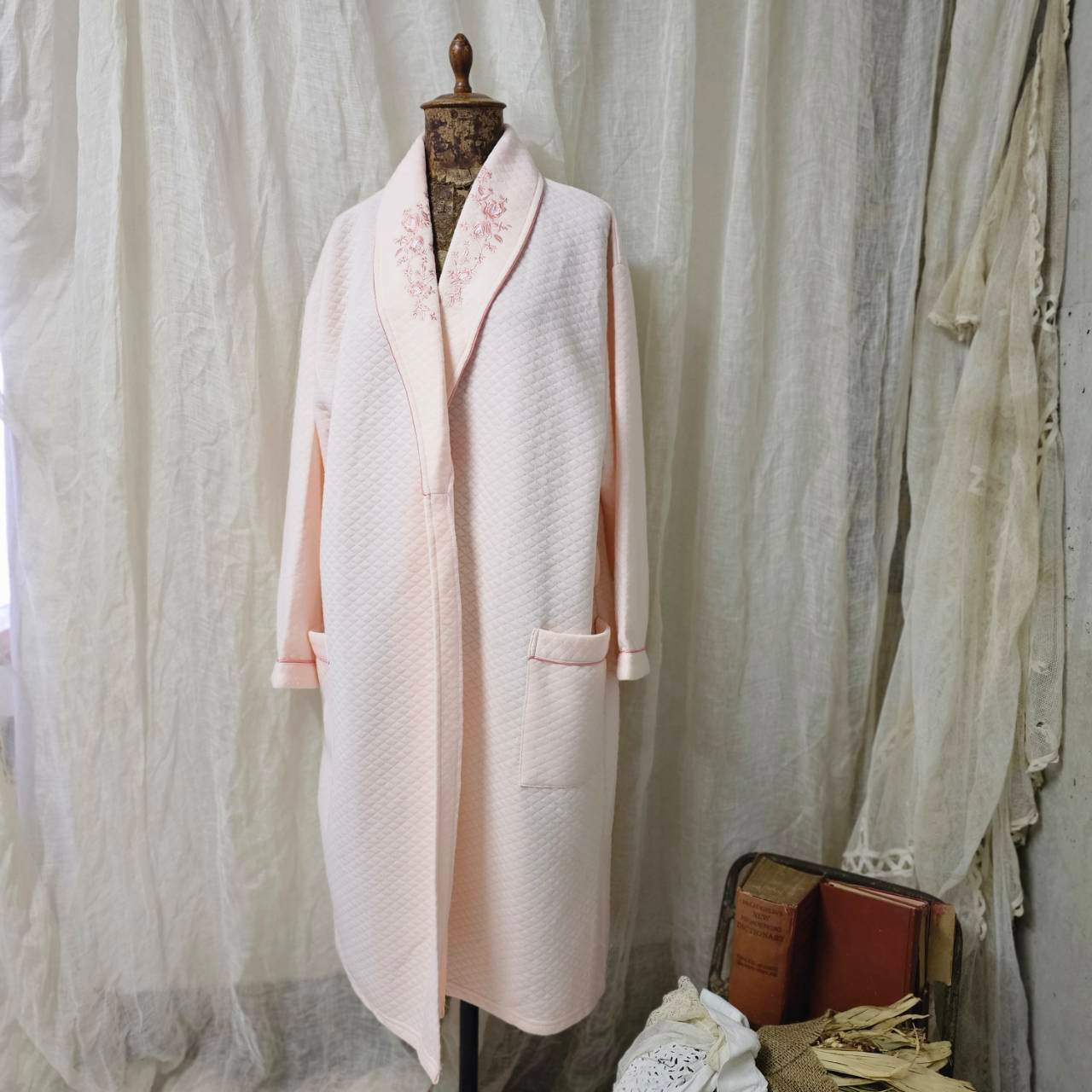 VINTAGE(ヴィンテージ) 90~00's quilted robe dress キルティング ローブ ワンピース SIZE 42 ピンク