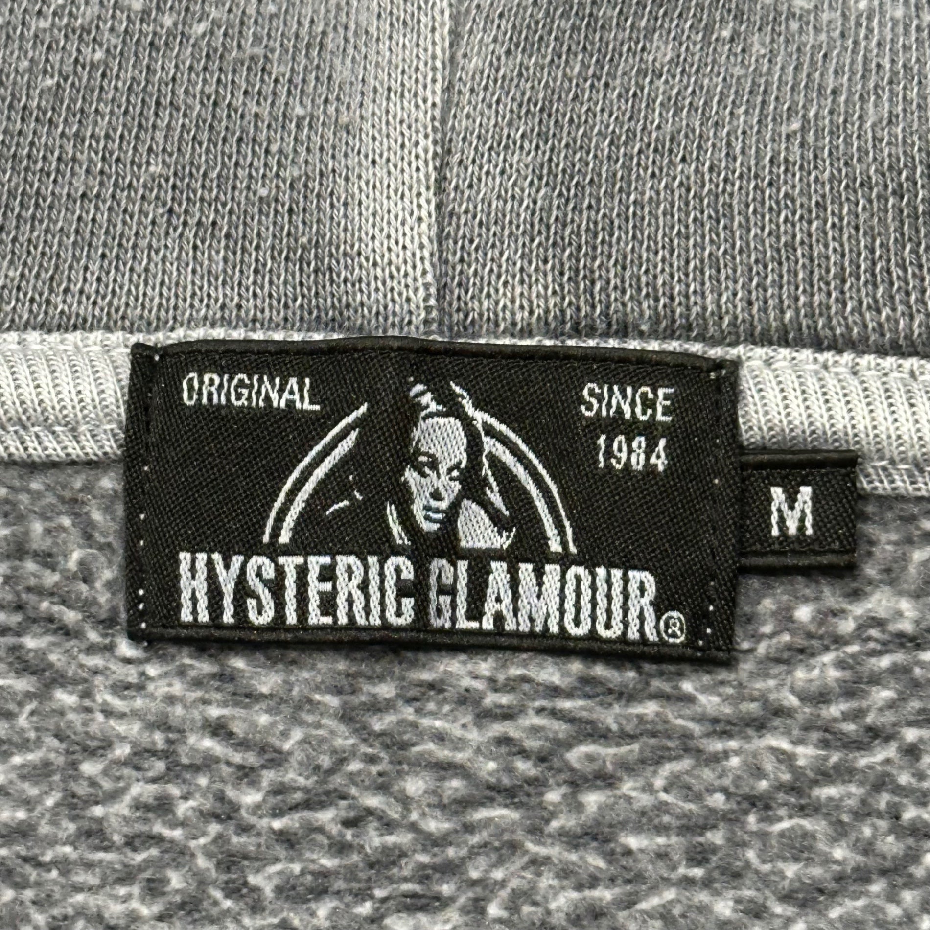 HYSTERIC GLAMOUR(ヒステリックグラマー) 19aw Logo print zip hoodie ロゴ プリント ジップ パーカー フーディ 02193CF06 M グレー×イエロー