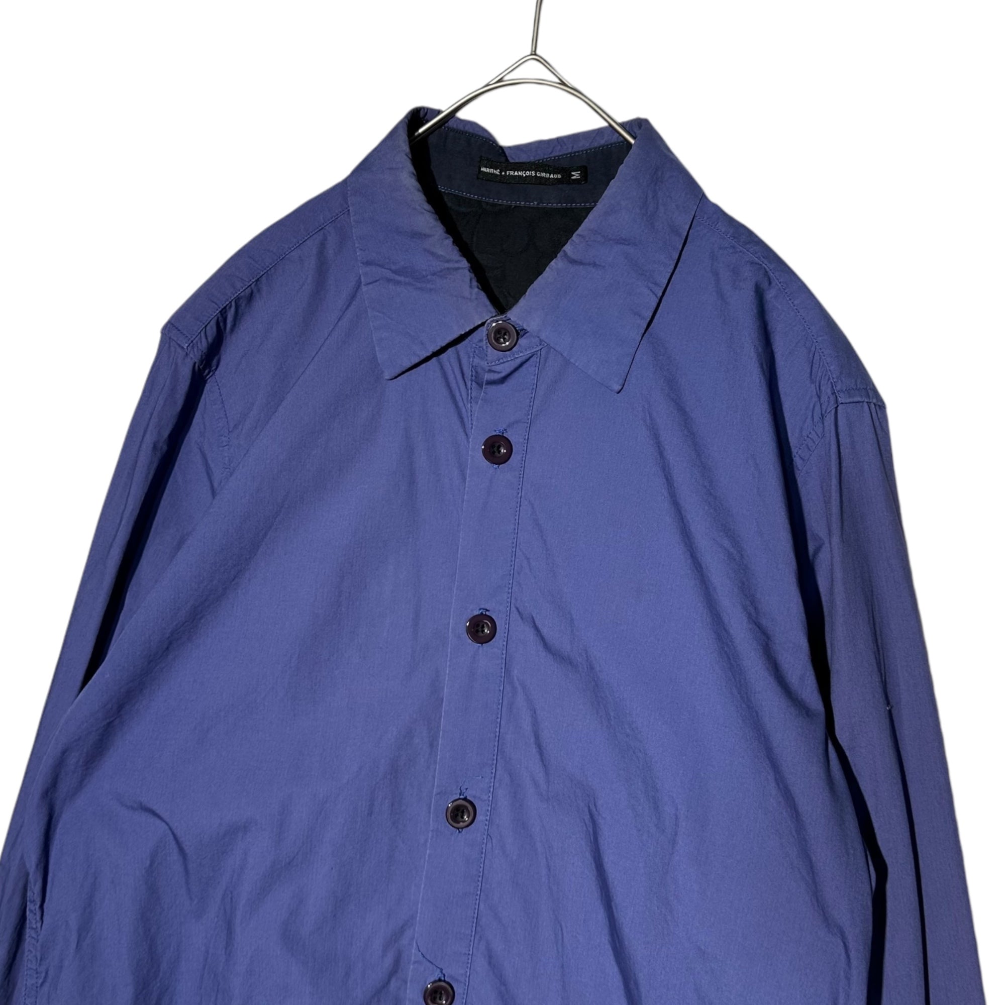MARITHE FRANCOIS GIRBAUD(マリテフランソワジルボー) 00's Hem Patchwork Long Sleeve Cotton Shirt 00年代 裾 パッチワーク 長袖 コットン シャツ M5-5820 M ブルー