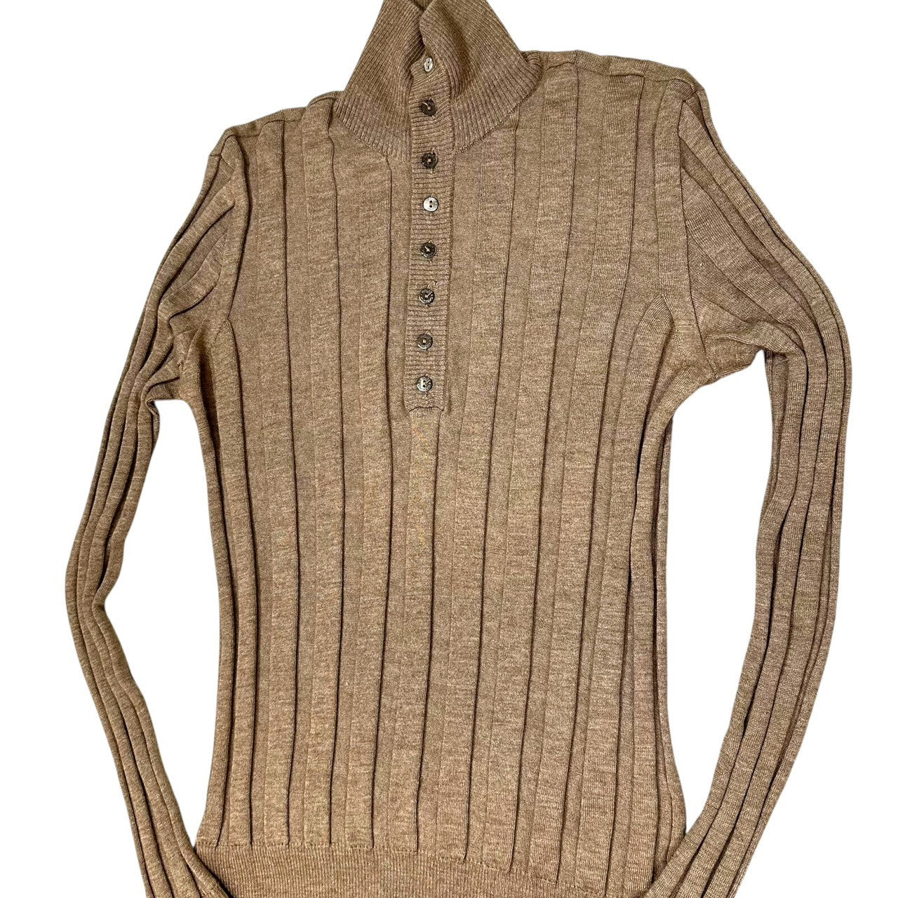 DOLCE&GABBANA(ドルチェ&ガッバーナドルガバ) Cashmere Silk High Neck Half Button Knit カシミア シルク ハイネック ハーフボタン ニット 50(L程度) ベージュ