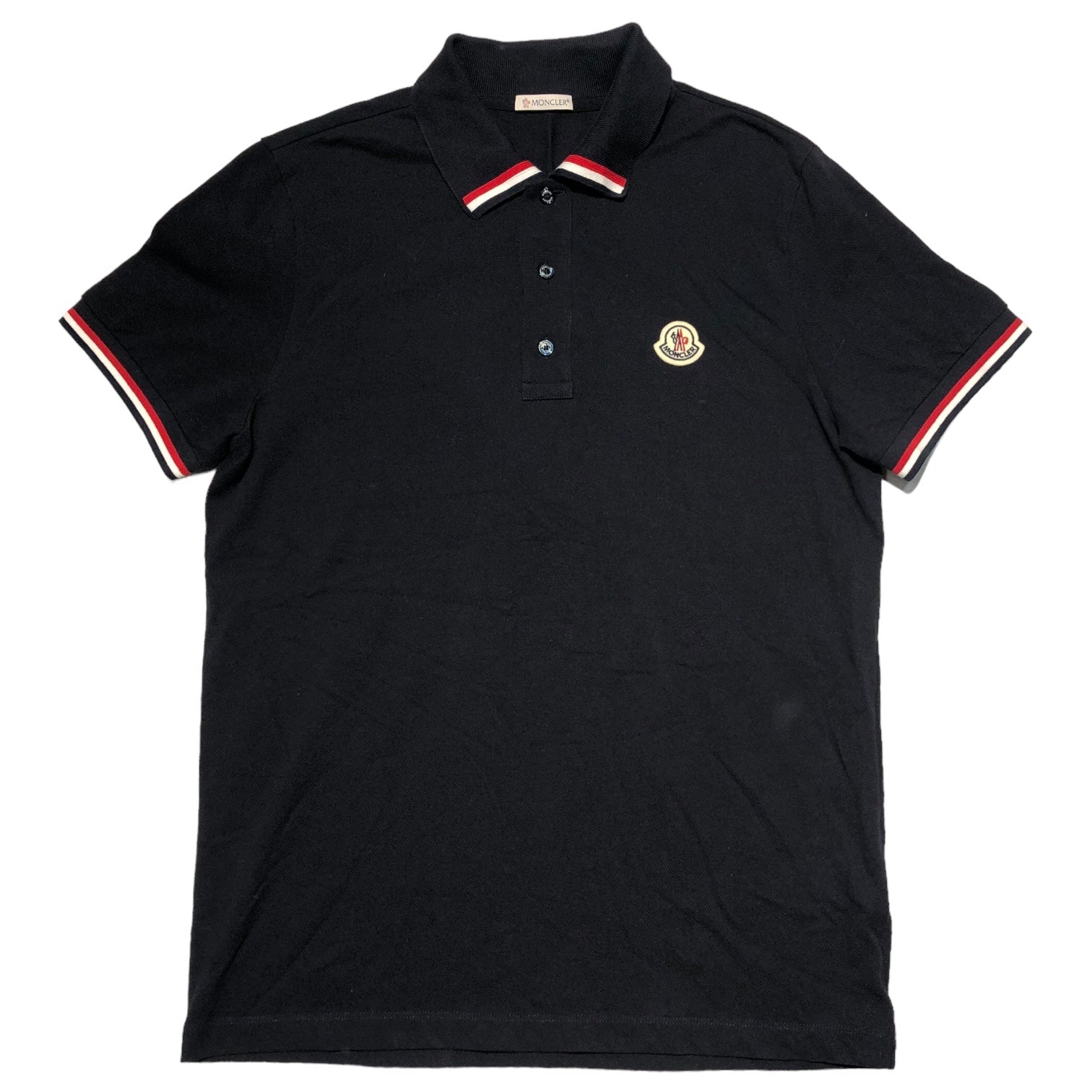 MONCLER(モンクレール) 23SS One point icon logo emblem polo shirt ワンポイント アイコン ロゴ ワッペン ポロシャツ I10918A00015 S ネイビー 鹿の子