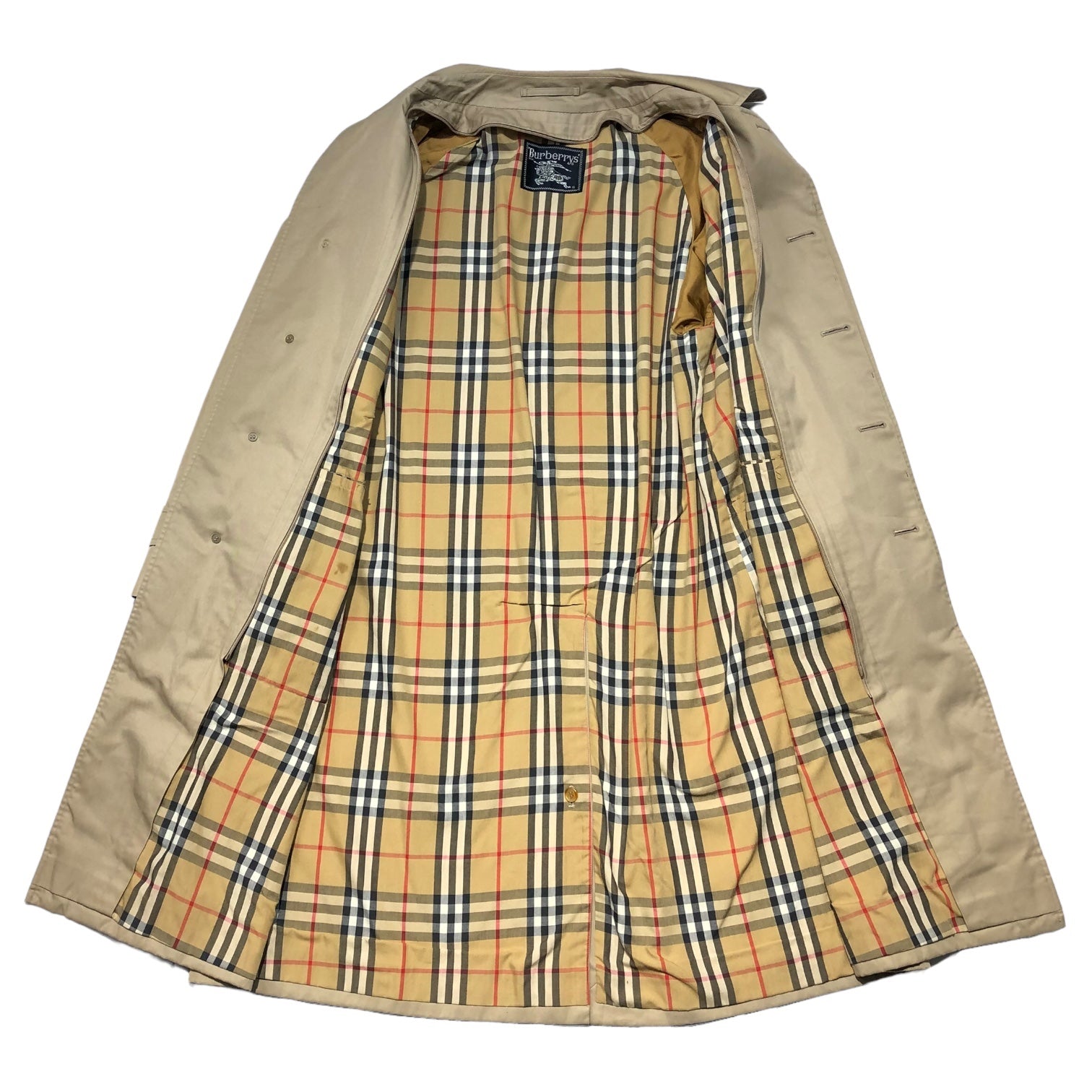 Burberrys(バーバリーズ) 70's ~ 80's Nova Check Liner Stainless Steel Collar Coat ノヴァチェック ライナー ステンカラー コート 170(L程度) ベージュ 70年代~80年代 ヴィンテージ