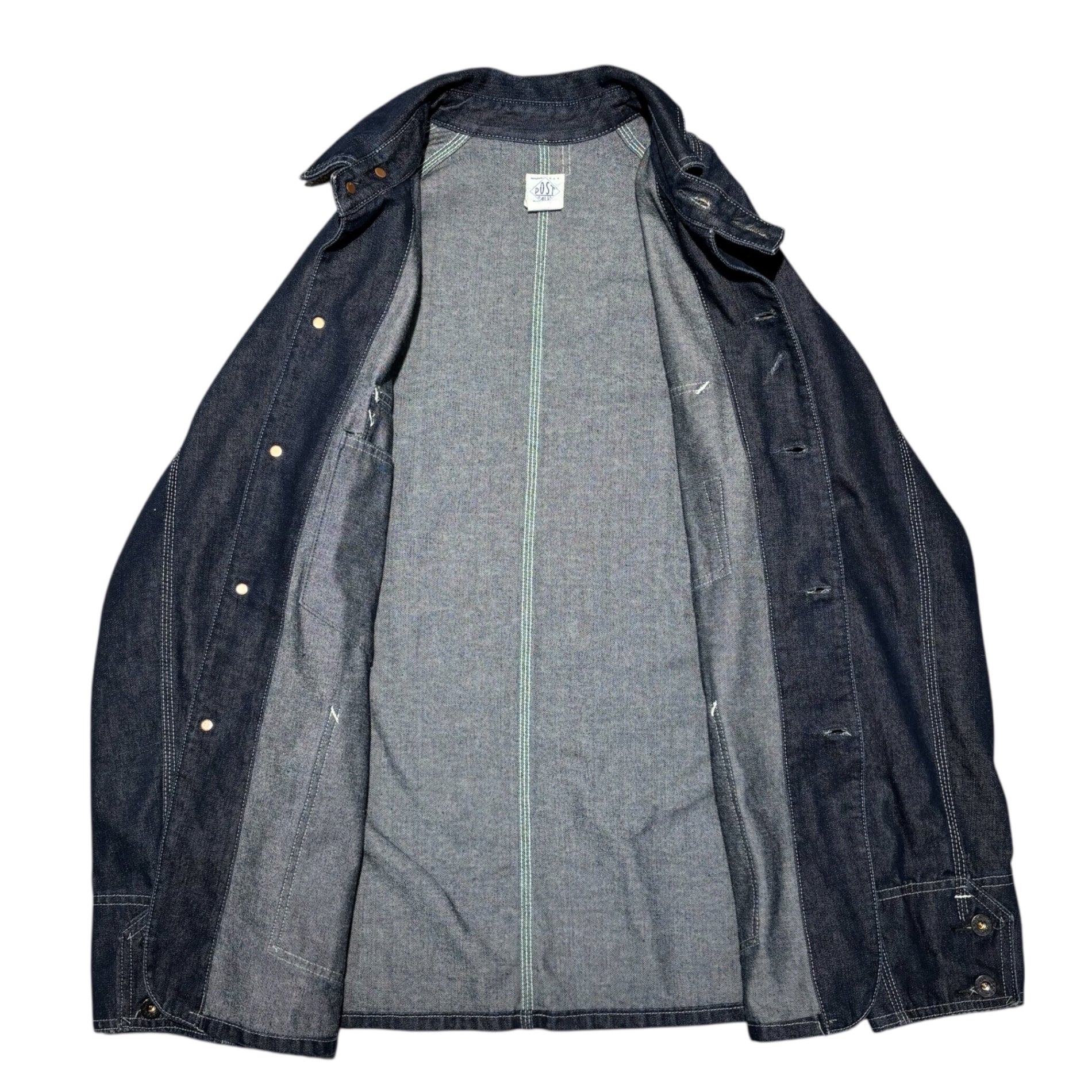 POST O'ALLS(ポストオーバーオールズ) USA made Denim Engineer Jacket デニム エンジニア ジャケット M インディゴ カバーオール