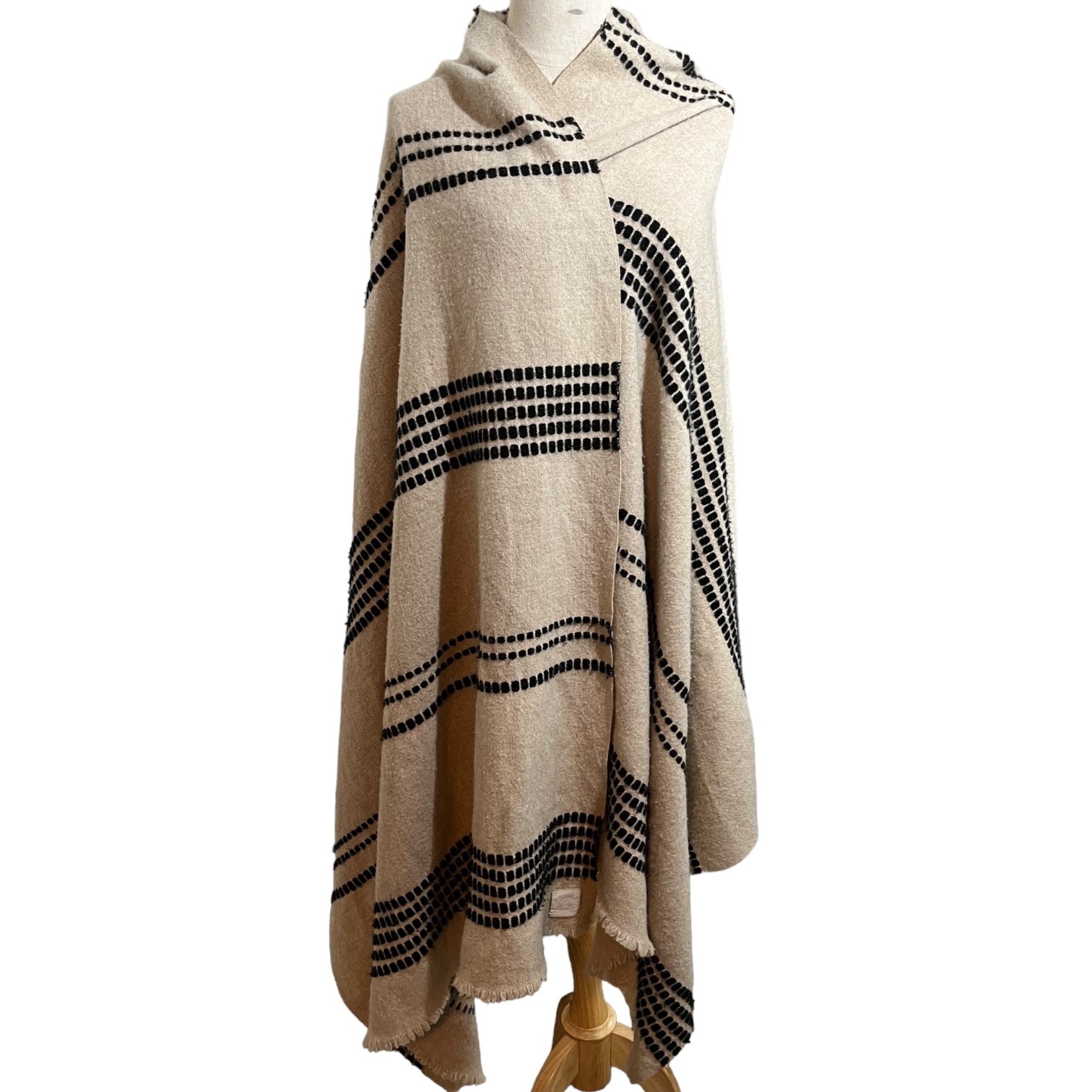 SUNSEA(サンシー) 19AW DOMGOROSU STOLE ドンゴロス ストール カシミヤ混 マフラー 19A74 SIZE FREE ベージュ×ブラック