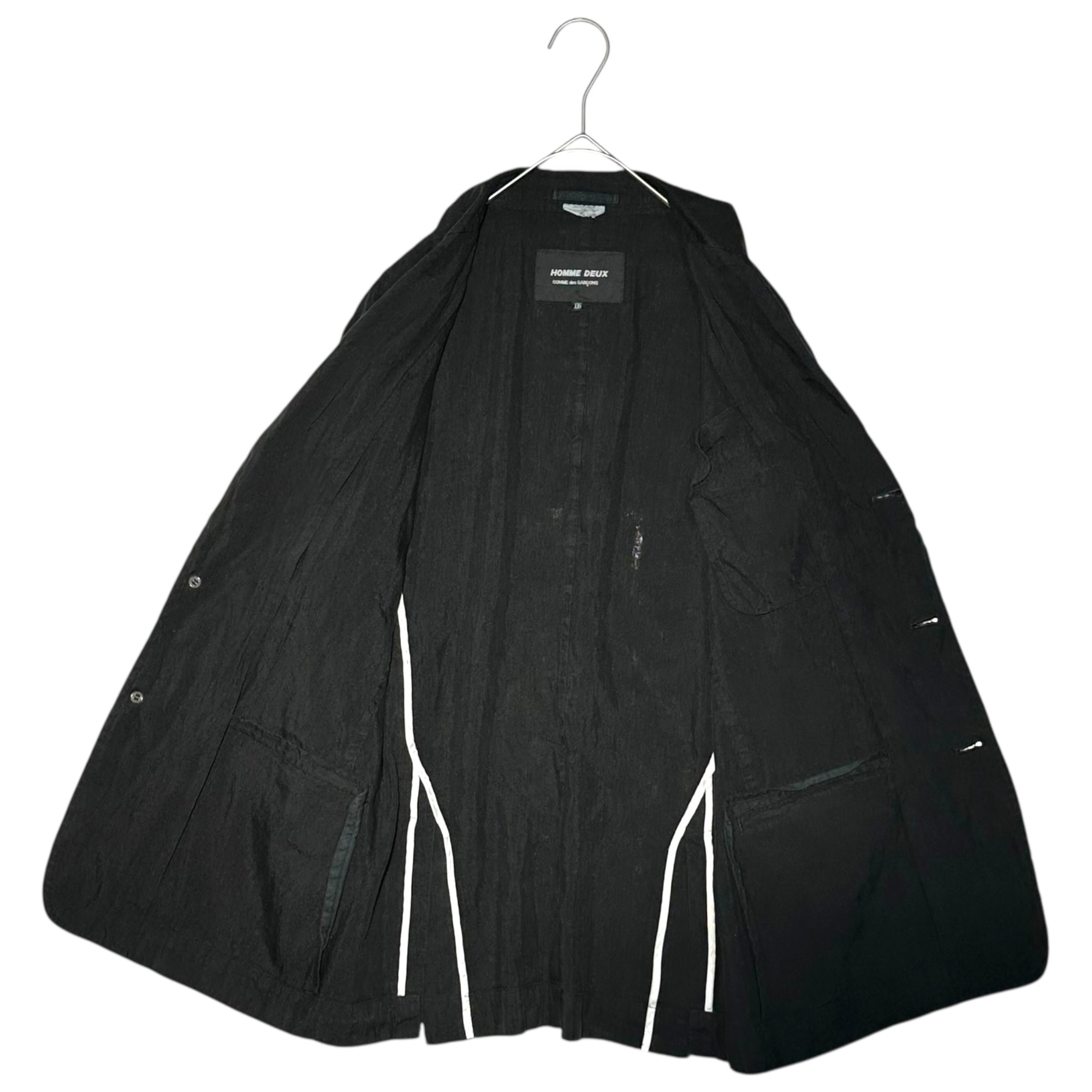 COMME des GARCONS HOMME DEUX(コムデギャルソンオムドゥ) 11SS Linen nylon product-dyed 3B jacket リネン ナイロン 製品染め 3B ジャケット DG-J052 XXS ブラック AD2010