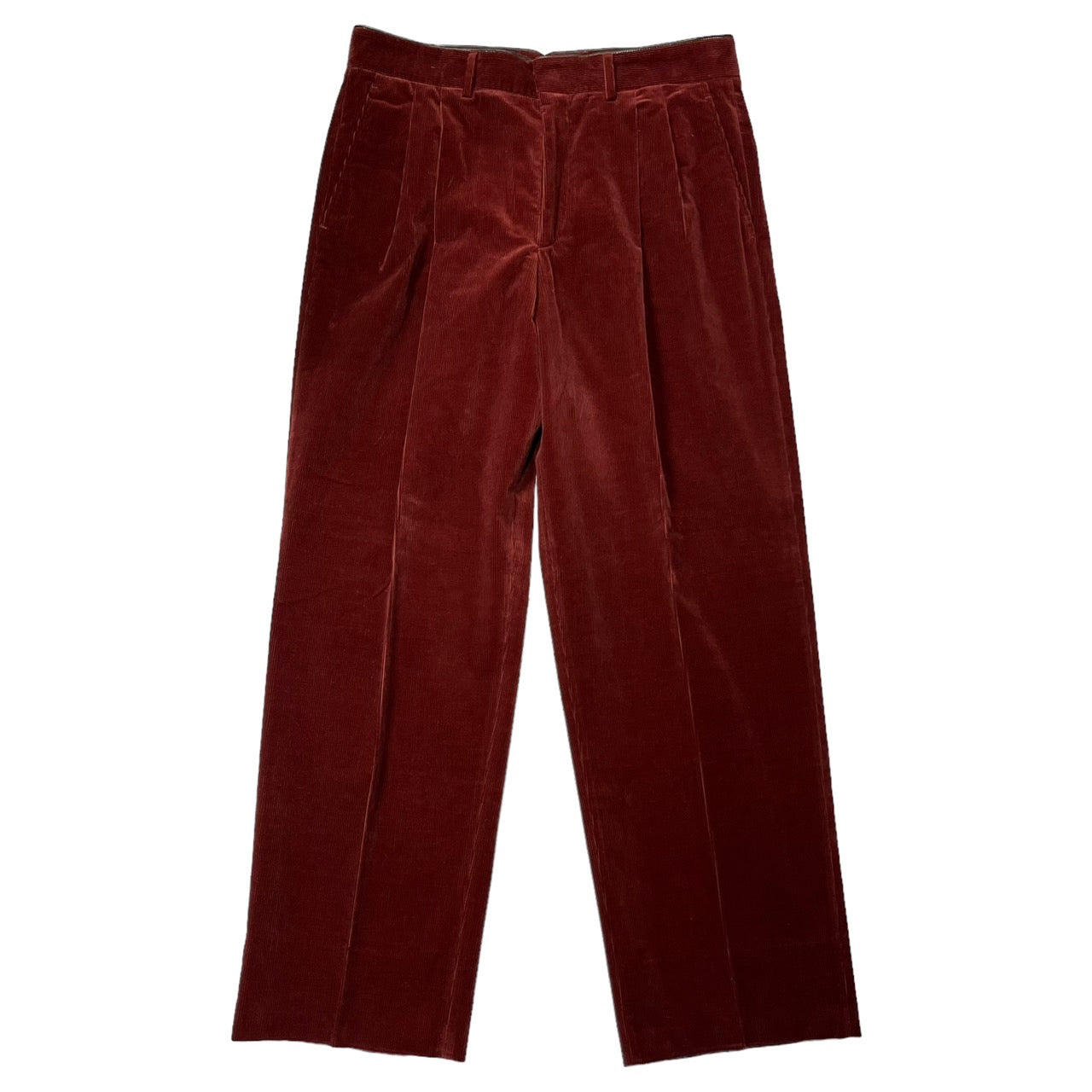 HERMES(エルメス) Leather lamb piping corduroy trousers/ラムレザーパイピングコーデュロイパンツ/トラウザー/スラックス 52(XLサイズ程度) ボルドー(レッド/ブラウン) エルメスジャポンタグ