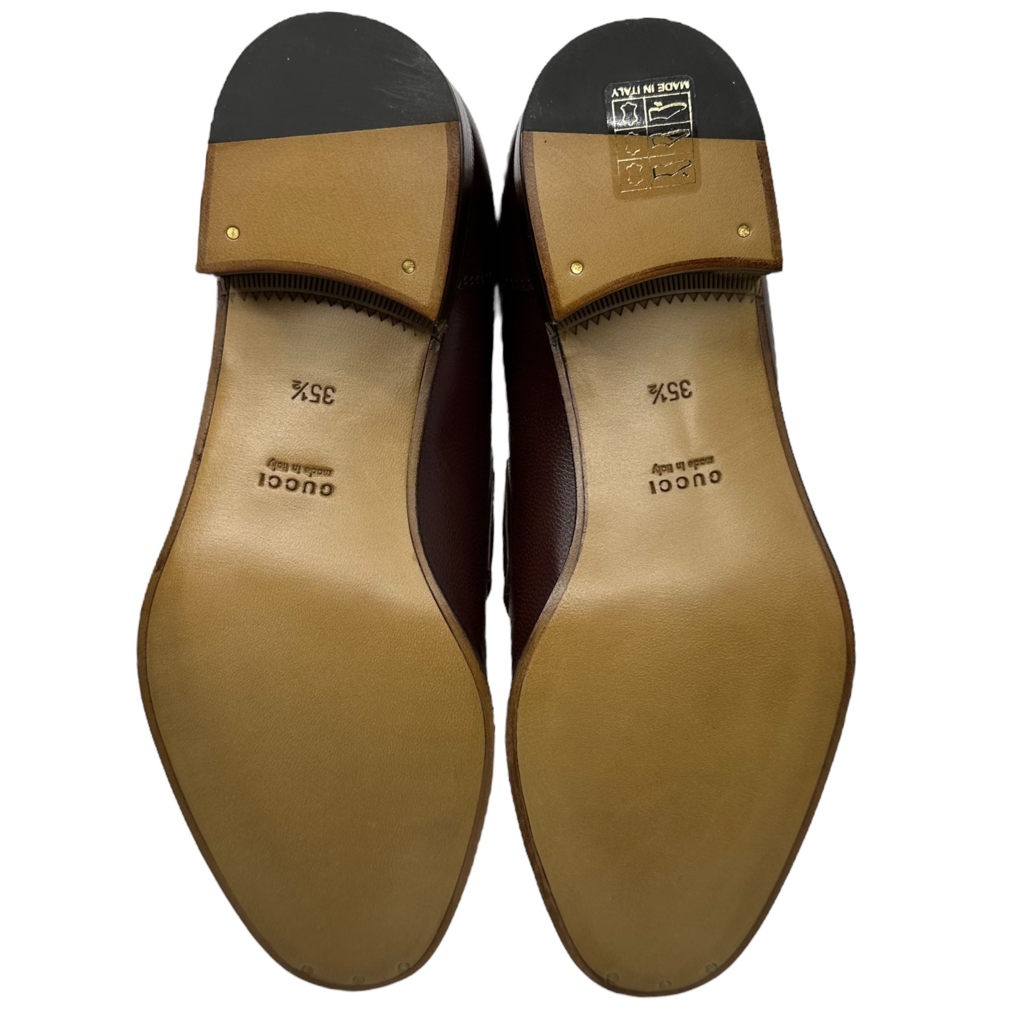 GUCCI(グッチ) Horsebit Sherry Line Loafer ホースビット シェリーライン ローファー 660819 35(22cm程度) 箱付 レザー ヒール 革靴 箱付