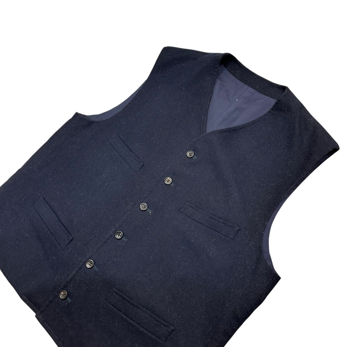 COMME des GARCONS HOMME PLUS(コムデギャルソンオムプリュス) 1984's~1988's 6B Wool Waistcoat 6ボタン ウール ジレ PV-050120 M ネイビー 80年代 80's 最初期
