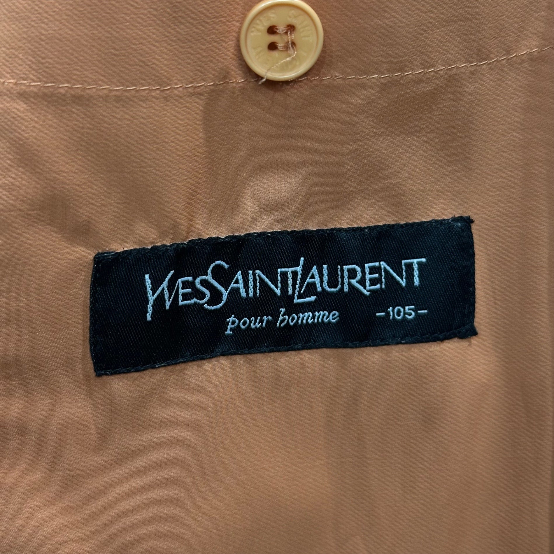Yves Saint Laurent Pour Homme(イヴサンローランプールオム) 90's Logo Collarless Zip-Up Blouson ロゴ ノーカラー ジップアップ ブルゾン 105(XL程度) オレンジ 90年代~ ヴィンテージ ジャケット