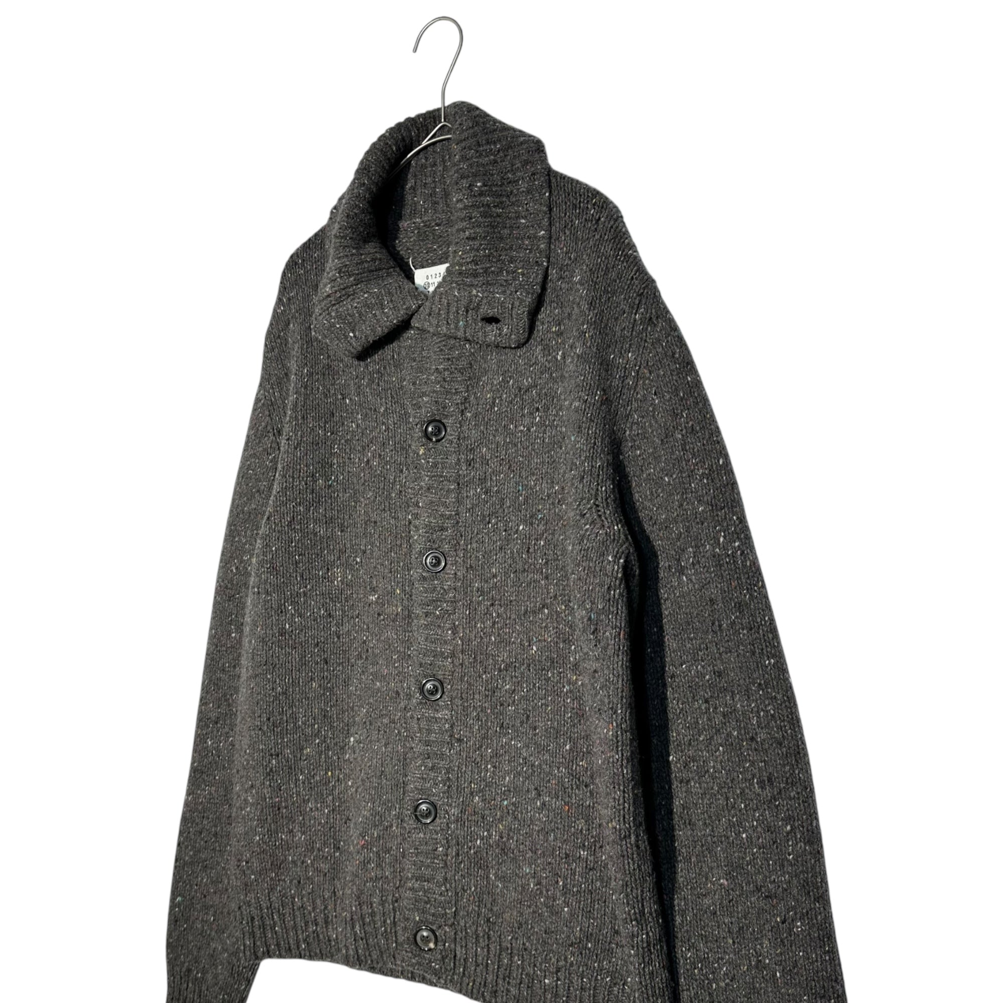 Maison Martin Margiela(メゾン マルタンマルジェラ) 08AW Wool Nep Knit High Neck Button Cardigan 本人期 ウール ネップ ニット ハイネック ボタン カーディガン 30 HA166 S グレー シャツ アーカイブ