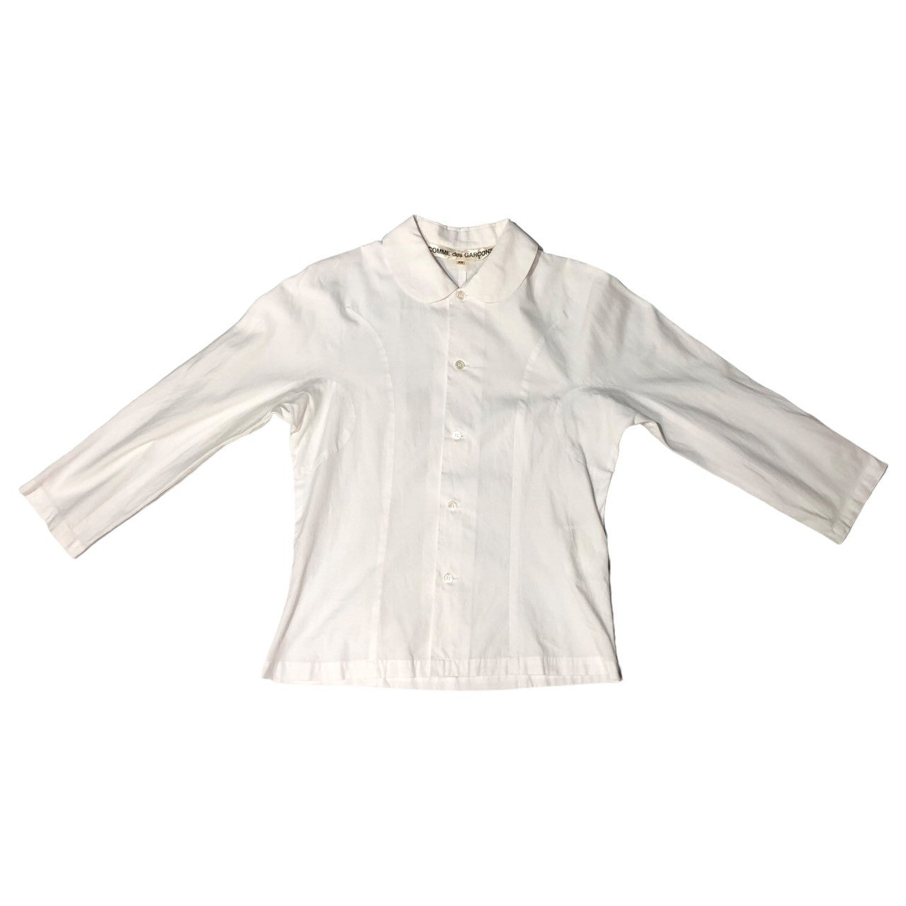 COMME des GARCONS(コムデギャルソン) 15AW Round collar short length long sleeve shirt/丸襟ショート丈長袖シャツ/ブラウス GP-B020 XS ホワイト