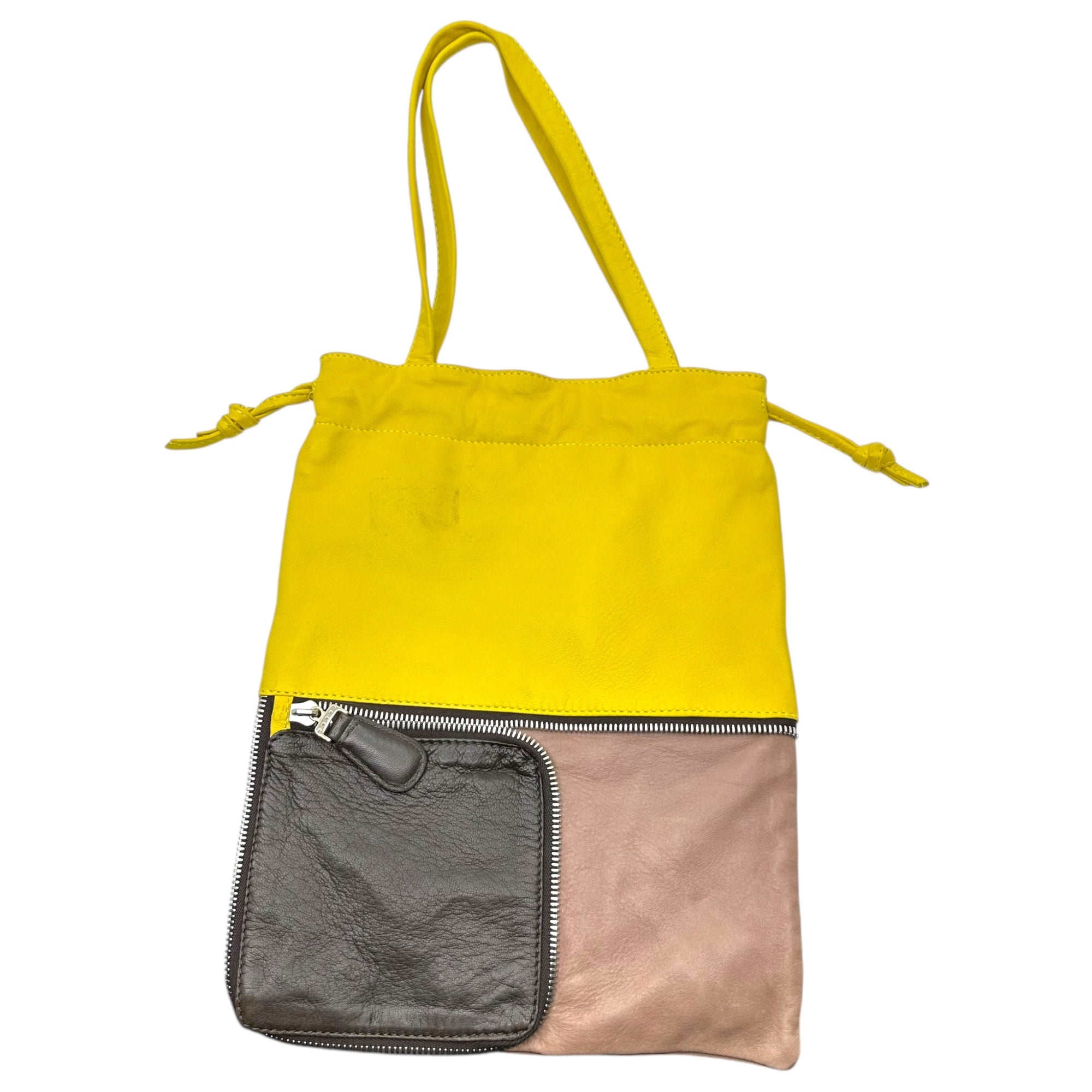 MARNI(マルニ) 2-way leather zip tote bag レザー ジップ トート バッグ イエロー×ブラウン