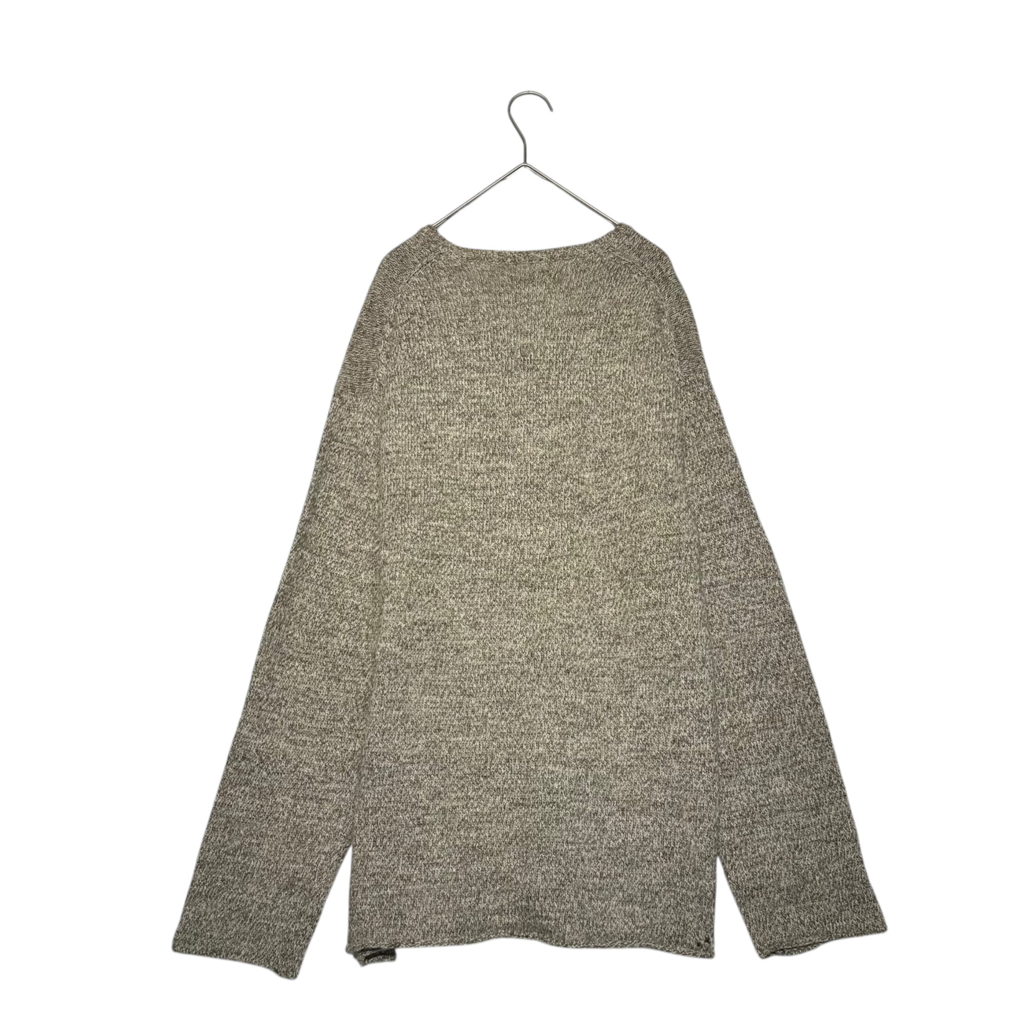 COMME des GARCONS HOMME(コムデギャルソンオム) 90's Front Pocket Centerline Wool Knit Pullover フロントポケット センターライン ウール ニット プルオーバー 田中オム 田中啓一 HN-080230 FREE ベージュ AD1995