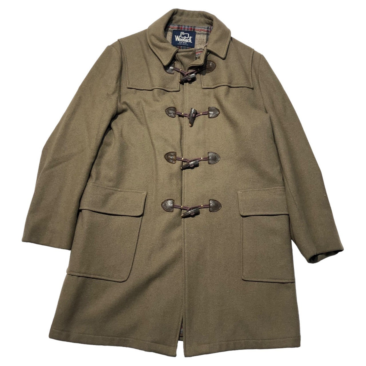 WOOLRICH(ウールリッチ) 80's melton wool duffel coat メルトン ウール ダッフル コート 表記無し(M程度) ベージュ 80年代 USA製 ヴィンテージ 紺タグ
