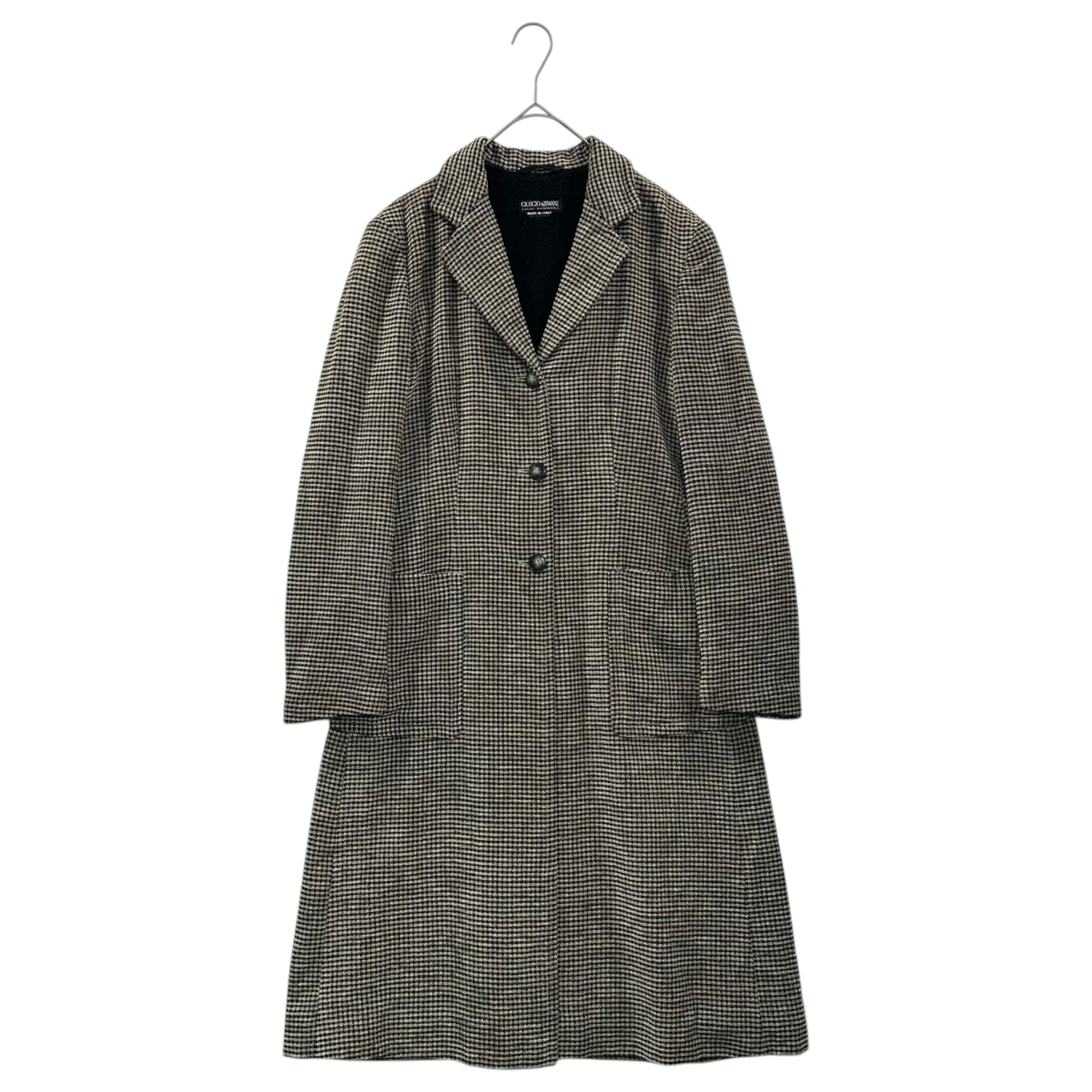GIORGIO ARMANI(ジョルジオアルマーニ) 80's Wool and Viscose Corduroy Long Coat 80年代 ウール ビスコース コーデュロイ ロング コート Soprabito Don 2612122 42 ベージュ×ブラック