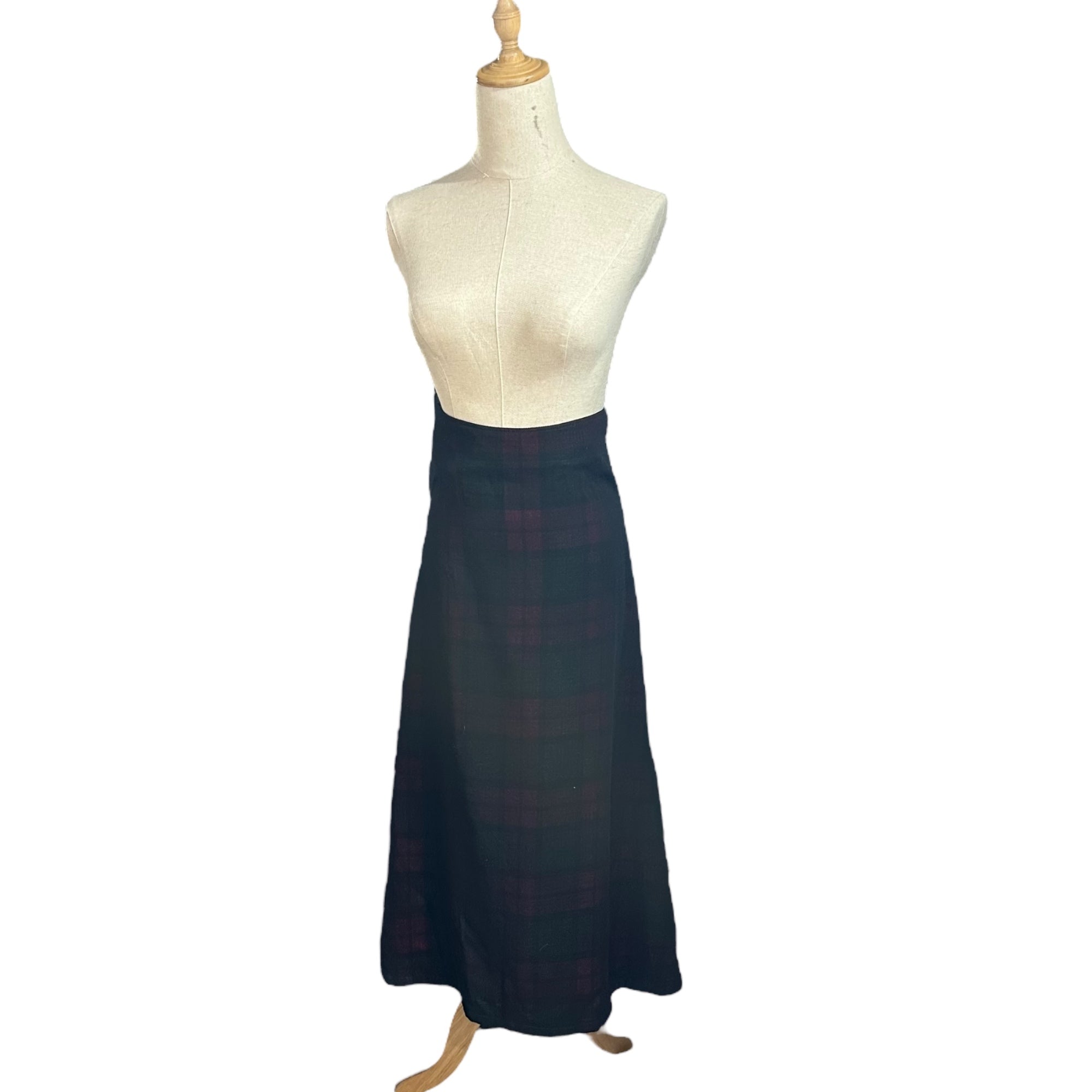 Y's(ワイズ) 00's Lace-up Back Openwork Check Long Skirt 00年代 バックレースアップ 透かし チェック ロング スカート YX-S07-103 S ブラック×レッド