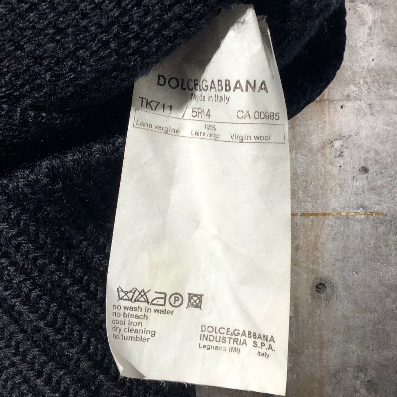 DOLCE&GABBANA(ドルチェ&ガッバーナドルガバ) 螺旋ジップアップニット 46(Mサイズ程度) ブラック