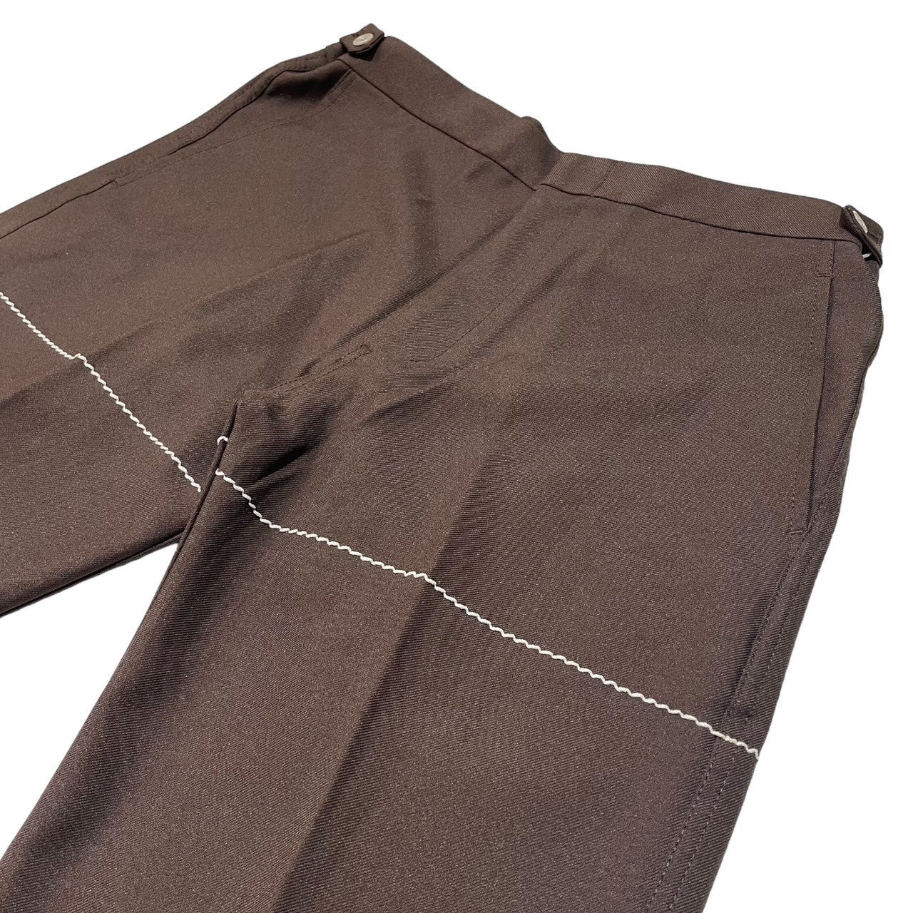 COMME des GARCONS HOMME PLUS(コムデギャルソンオムプリュス) 99AW Souvenir Kitsch stitch pants スーベニールキッチュ期 ステッチ パンツ XP-01006L SIZE L ブラウン×ホワイト AD1999 通称「エルメス期」 稀少アイテム