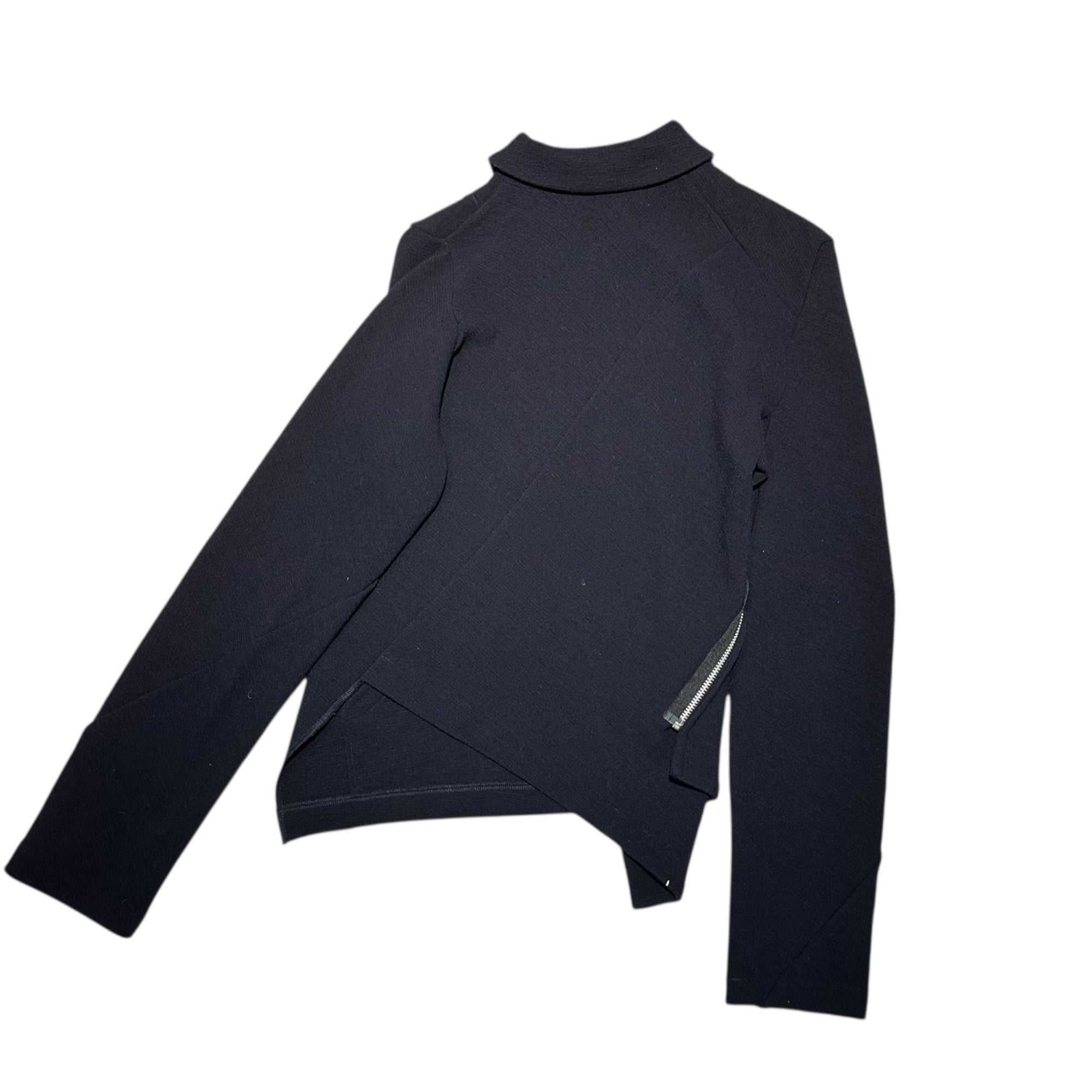 COMME des GARCONS COMME des GARCONS(コムデギャルソンコムデギャルソン) 14AW Asymmetry “Twist” Stretch Wool Rider Jacket アシンメトリー 「捻じれ」 ストレッチ ウール ライダース ジャケット RN-J029 M ネイビー AD2014