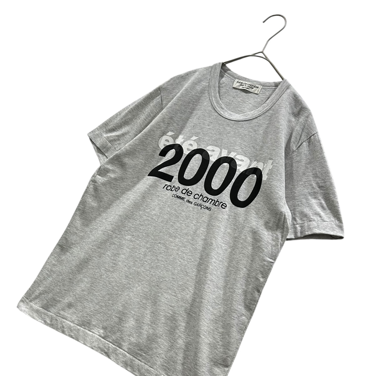 robe de chambre COMME des GARCONS(ローブドシャンブルコムデギャルソン) 1999SS ete avant 2000 Printed Crew-Neck T-Shirt プリント クルーネック Tシャツ RT-100290 FREE グレー×ブラック×ホワイト