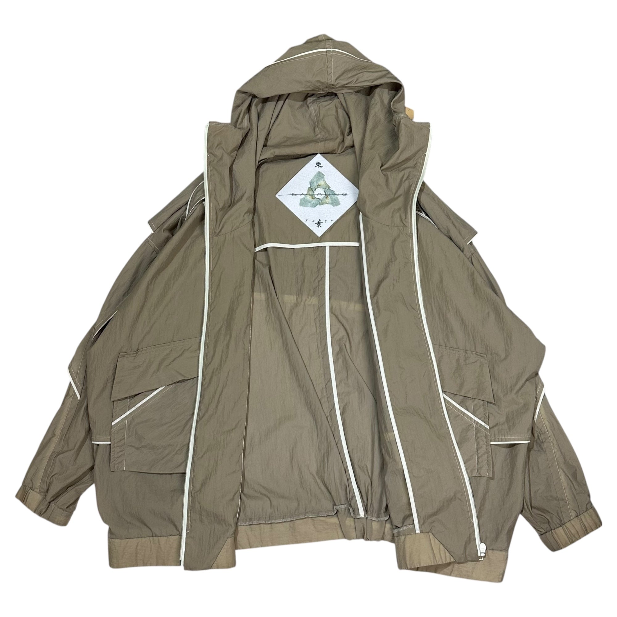 BALMUNG (バルムング) Layered High Neck Big Hoodie 重ね ハイネック ビッグ パーカー FREE アイボリー ブランドアイコンデザイン