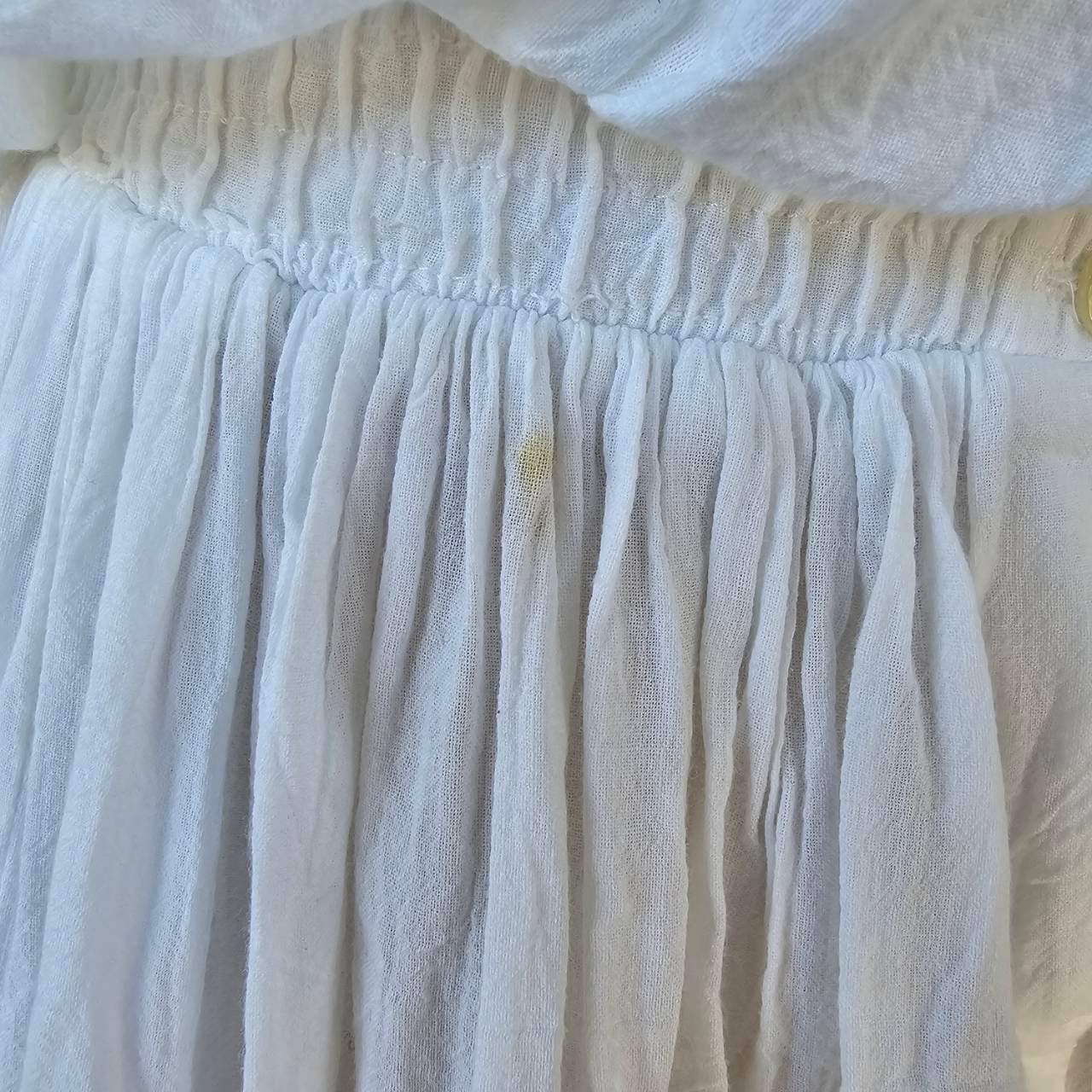 VINTAGE(ヴィンテージ) 70's double cloth nonsleeve onepiece with big pocket ポケット付き二重生地のノースリーブワンピース M~L程度 ホワイト