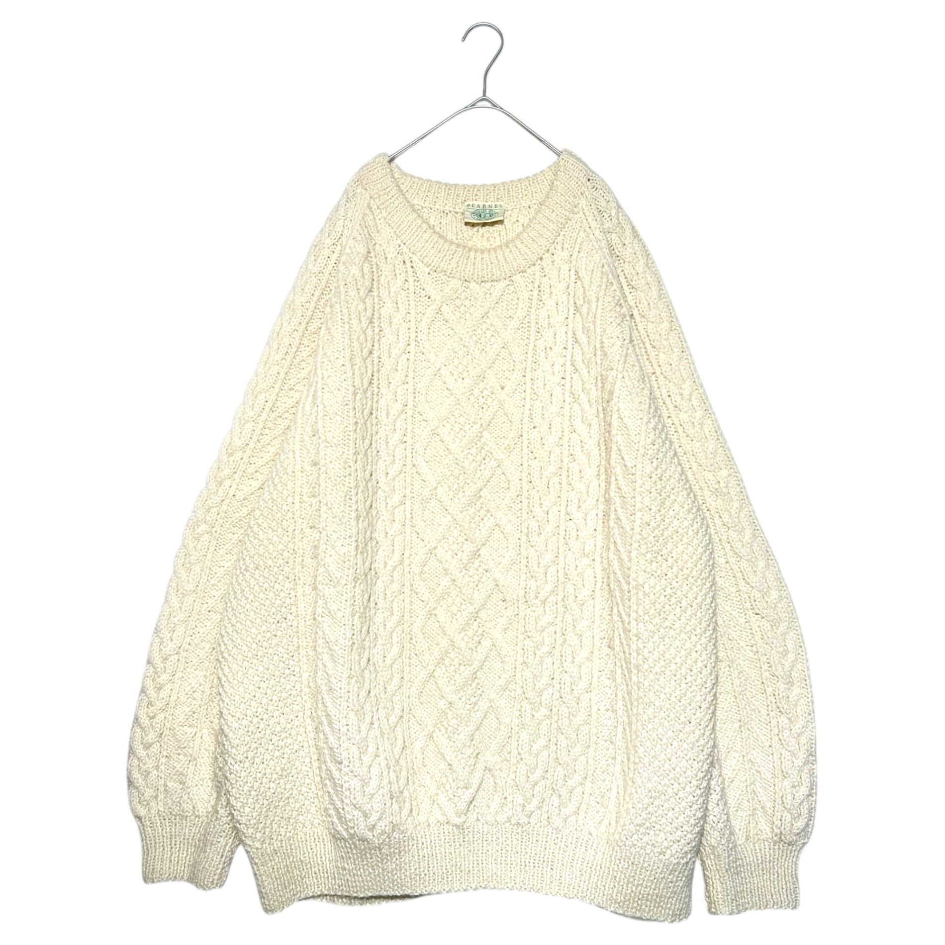 Blarney Woollen Mills(ブラ-ニー ウーレン ミルズ) Vintage Fisherman Knit ヴィンテージ フィッシャーマン ニット XXL程度 アイボリー