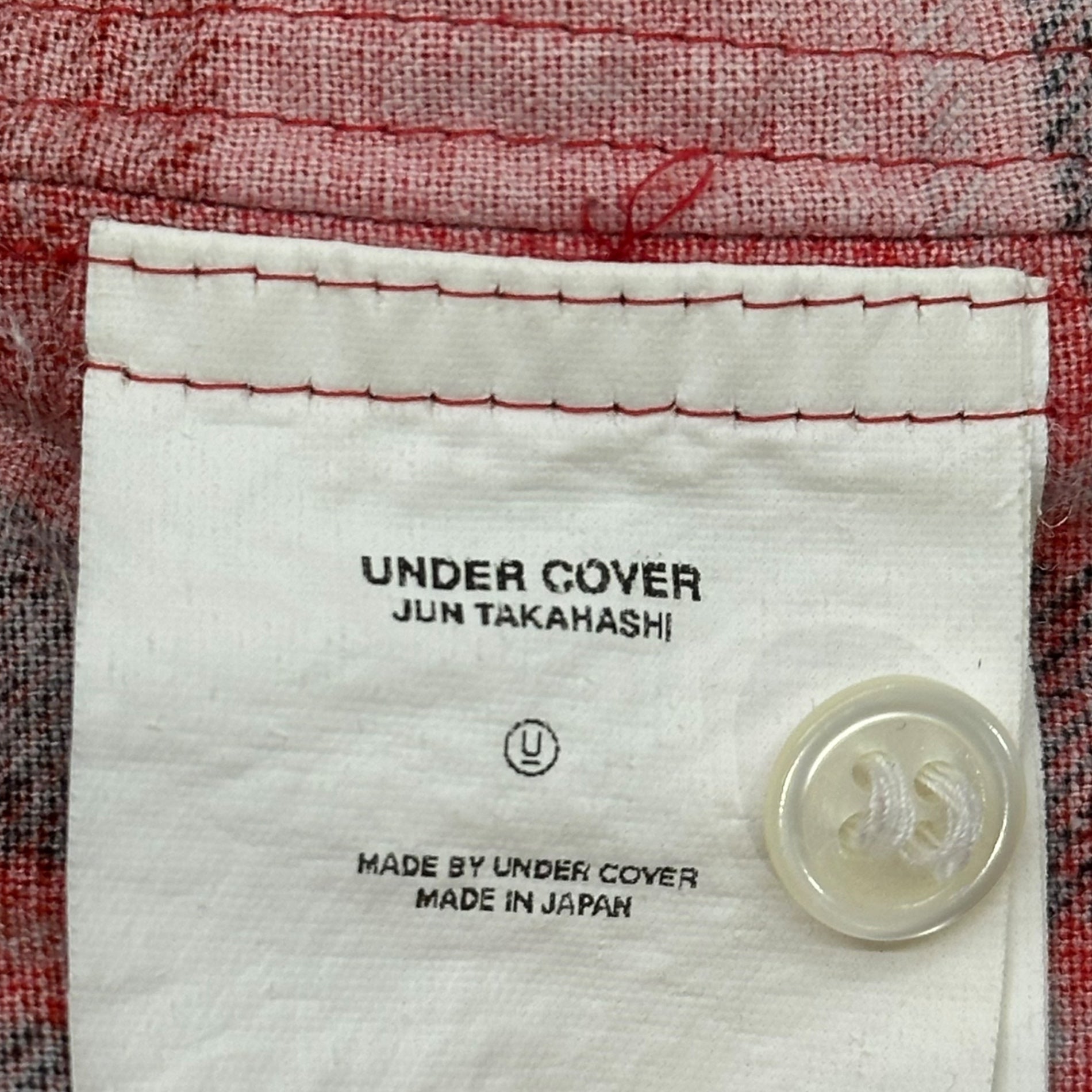 UNDERCOVERISM(アンダーカバイズム) 03SS SCAB Crushed L/S flannel shirt クラッシュ加工 長袖 ネルシャツ U218 M レッド