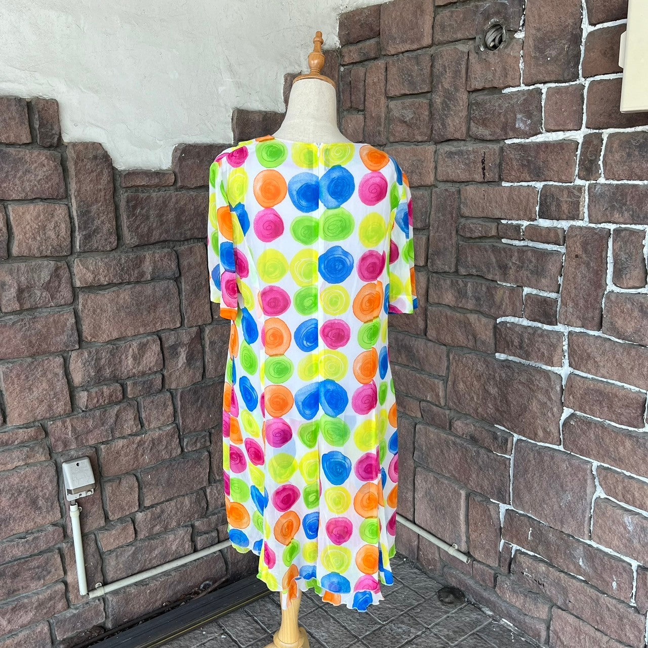 GIVENCHY(ジバンシィ) Uzu_90's~ multi-dot short sleeve dress マルチドット半袖ワンピース 44(Lサイズ程度) ミックス