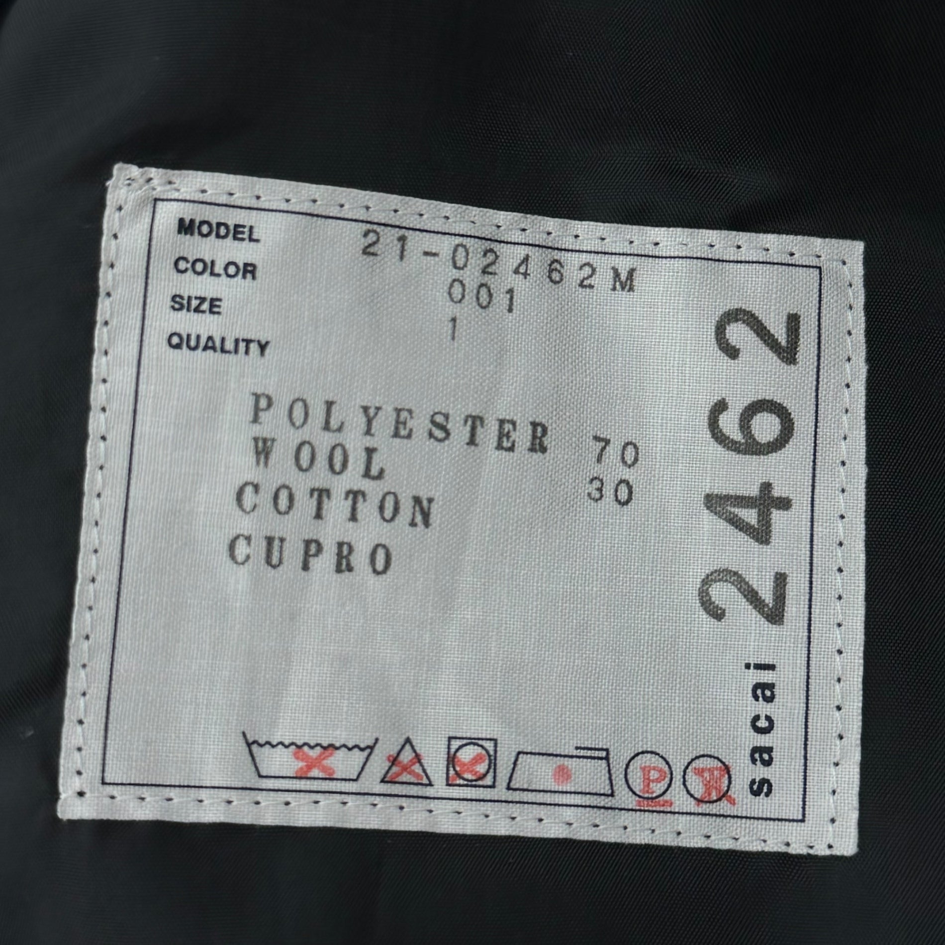 sacai(サカイ) 21SS Suiting Shorts スーチング ショーツ ハーフパンツ ベルト 21-02462M 1(S程度) ブラック