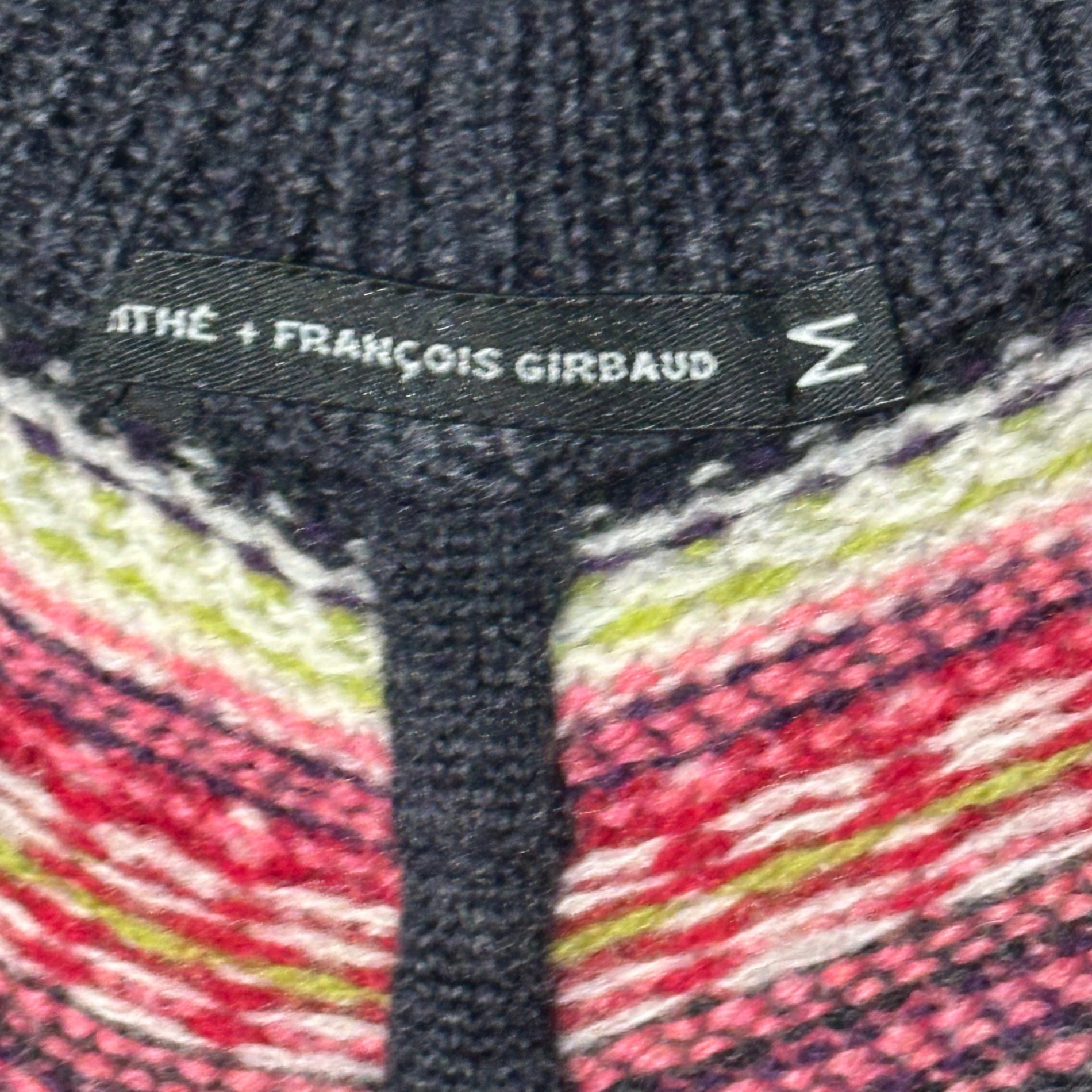 MARITHE FRANCOIS GIRBAUD(マリテフランソワジルボー) 00's Back Open Ethnic Pattern Wool Knit Bolero Cardigan バック オープン エスニック パターン ウール ニット ボレロ カーディガン M7-8024 M グレー Y2K