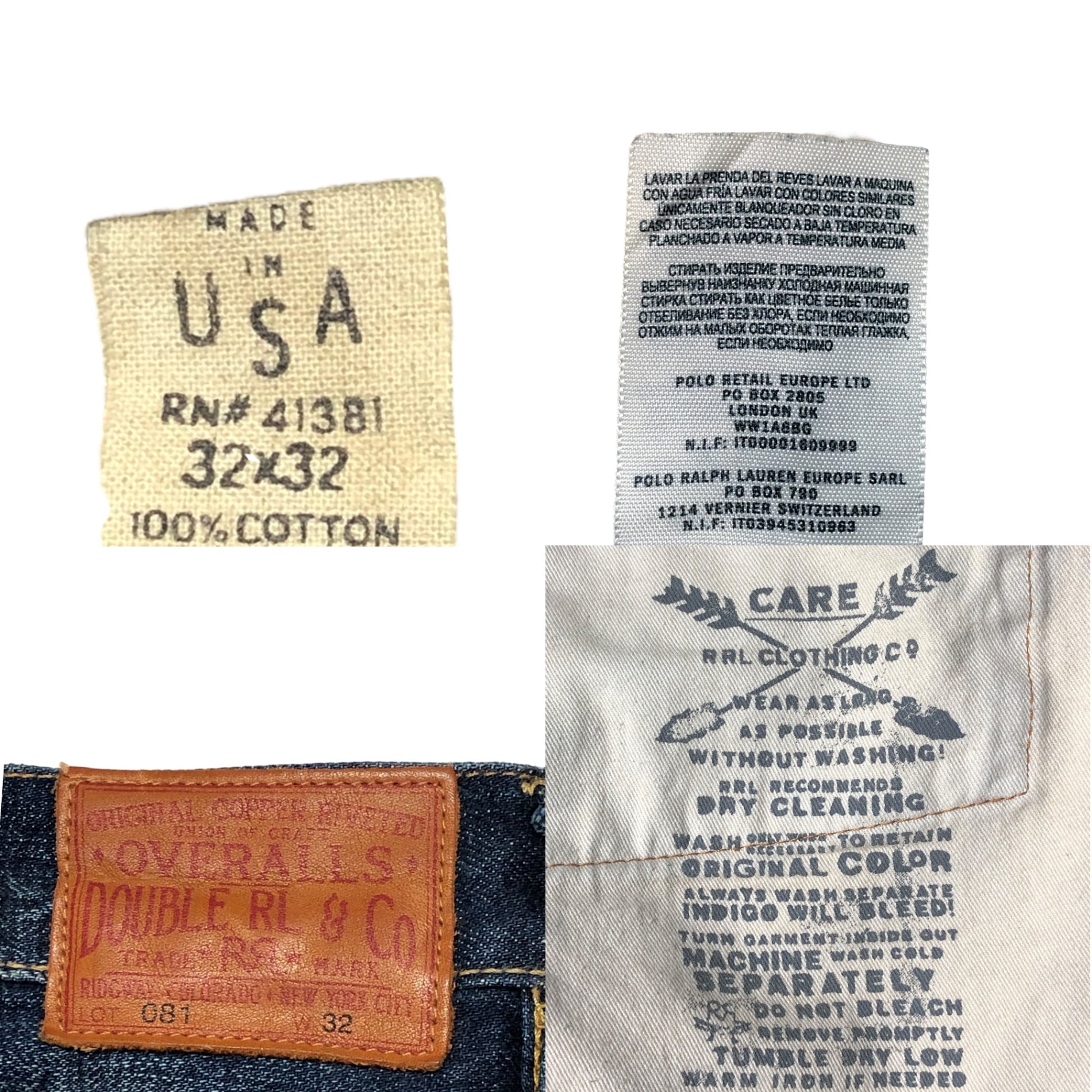 RRL(ダブルアールエル) cinch back denim pants シンチバック デニム パンツ 32×32 インディゴ ジーンズ