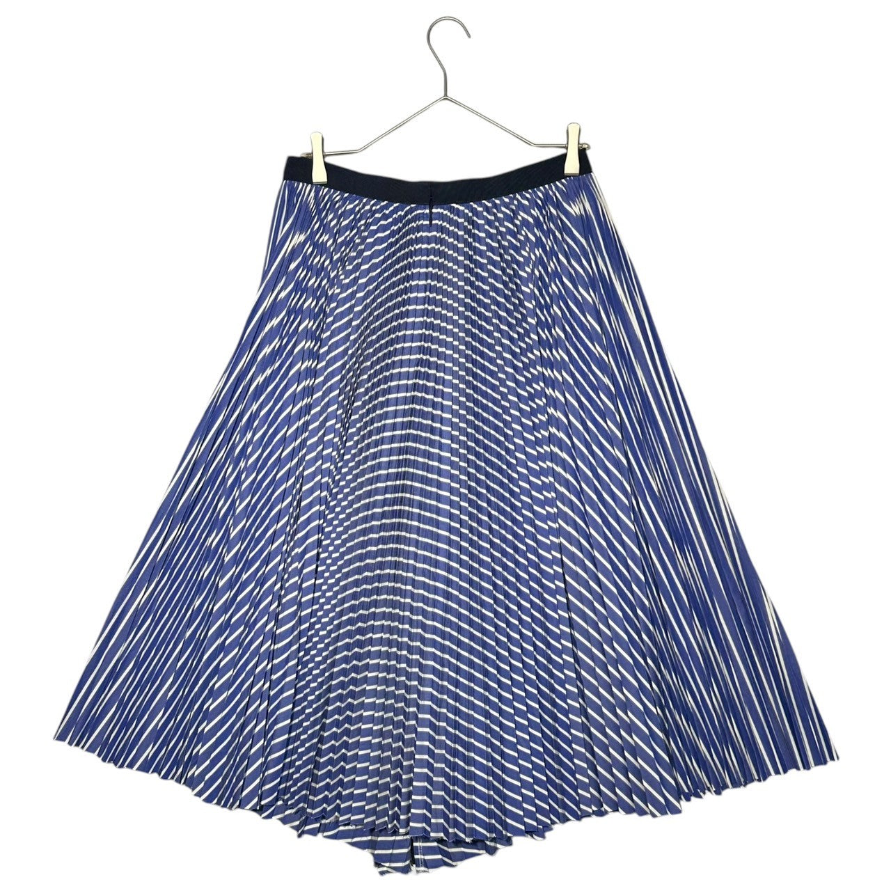 sacai(サカイ) 20SS Cotton Poplin Zipper Skirt コットン ポプリン ジップ スカート SCW-057 3 ブルー×ネイビー ストライプ プリーツ