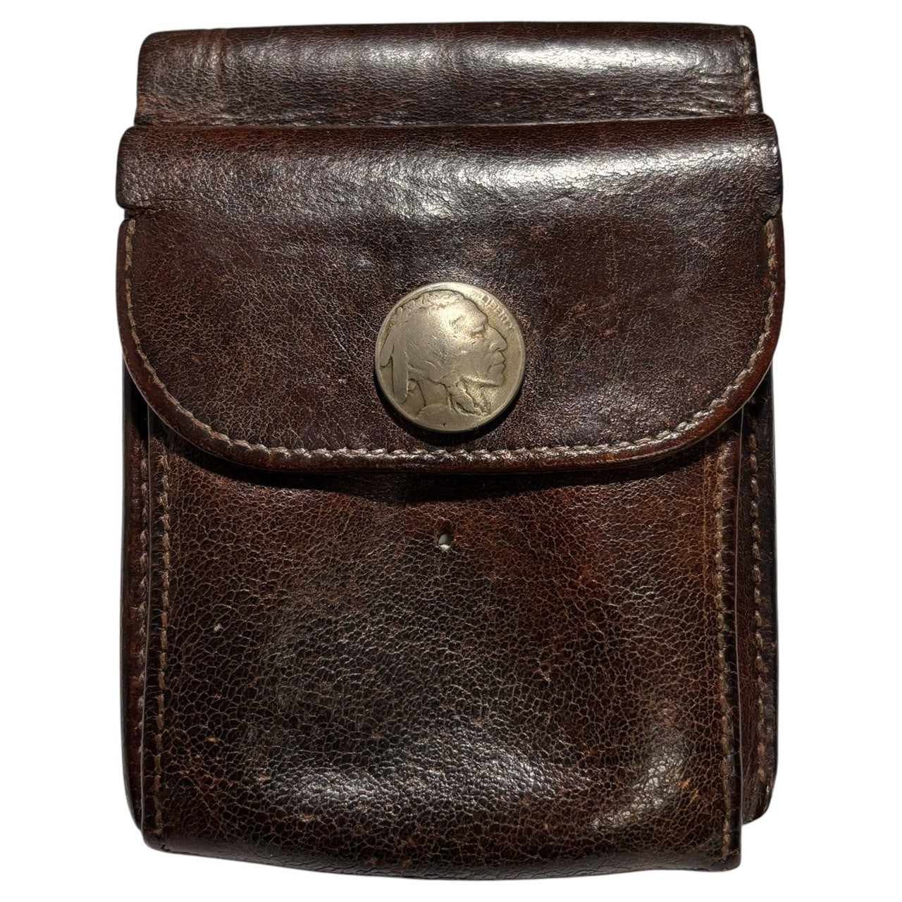 goro's(ゴローズ) Indian Concho Saddle Leather Bifold Wallet インディアン コンチョ サドルレザー 2折り財布 ブラウン コンパクト ウォレット