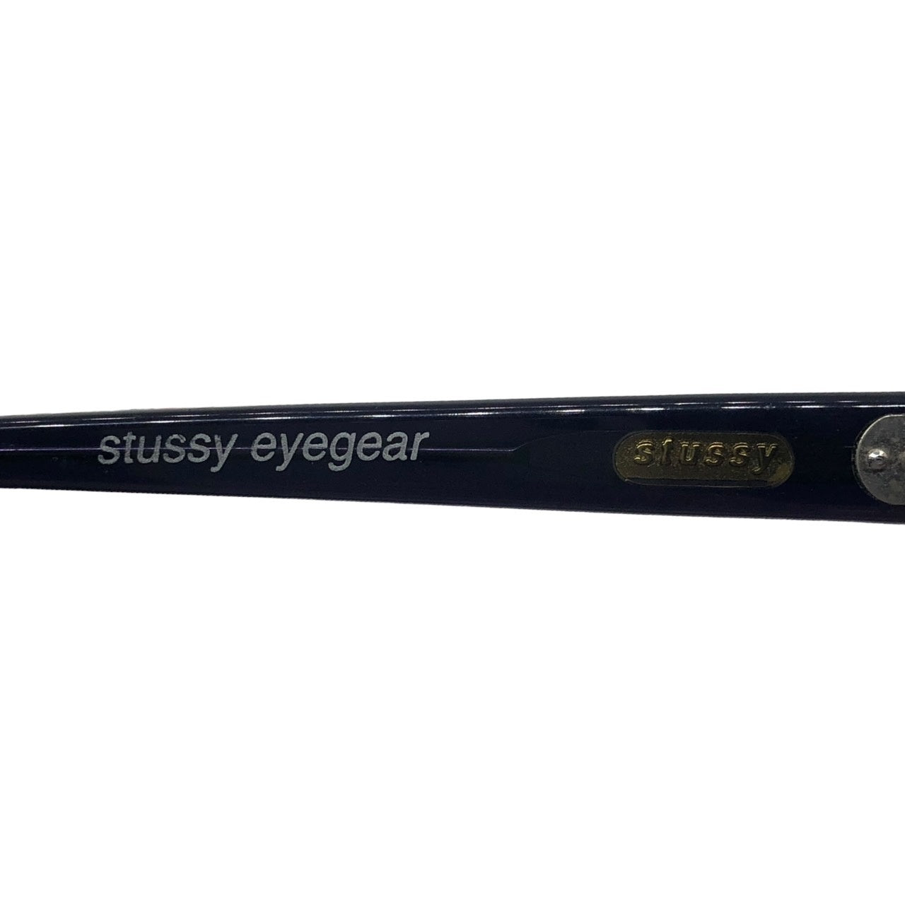 STUSSY(ステューシー) 90's "EYE GEAR" sunglasses サイド ロゴ サングラス 眼鏡 ブルーレンズ メガネ ブラック 90年代 FLORY ANTIQUE SILVER
