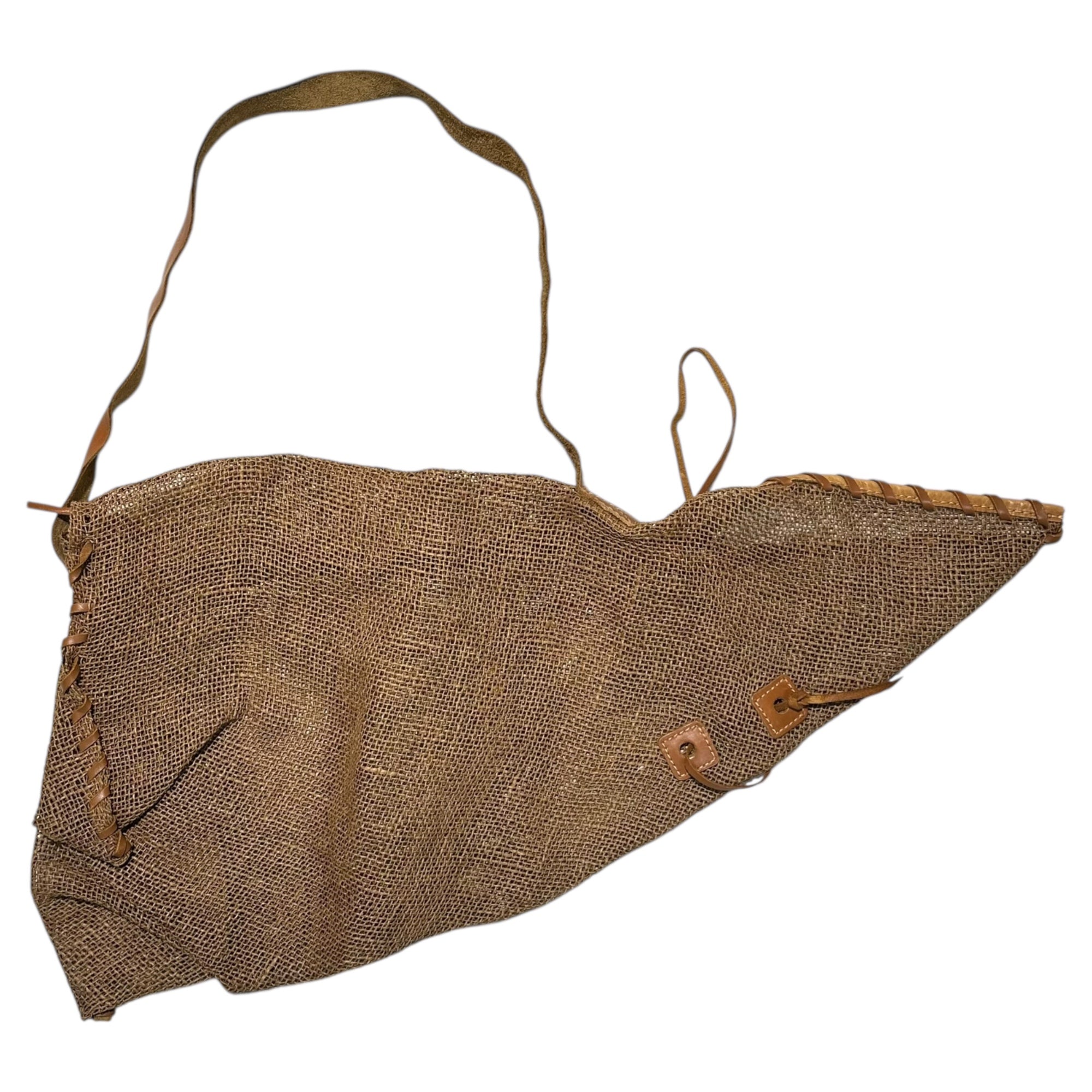 plantation(プランテーション) 80's Linen Straw Triangle Shoulder Bag リネン ストロー トライアングル ショルダー バッグ PP41087 ブラウン