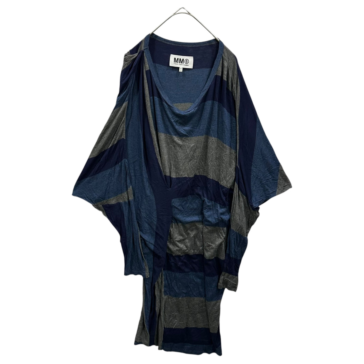 MM6 Maison Margiela(エムエムシックス) 2012AW Asymmetric colorblock dolman sleeve dress 切替 アシンメトリー ドルマン ワンピース S32CT0395 S ネイビー×パープル×グレー